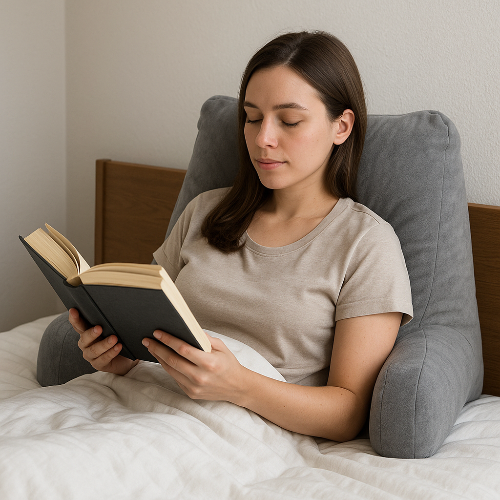 LUKMOT Memory Foam Reading Pillow Back Support