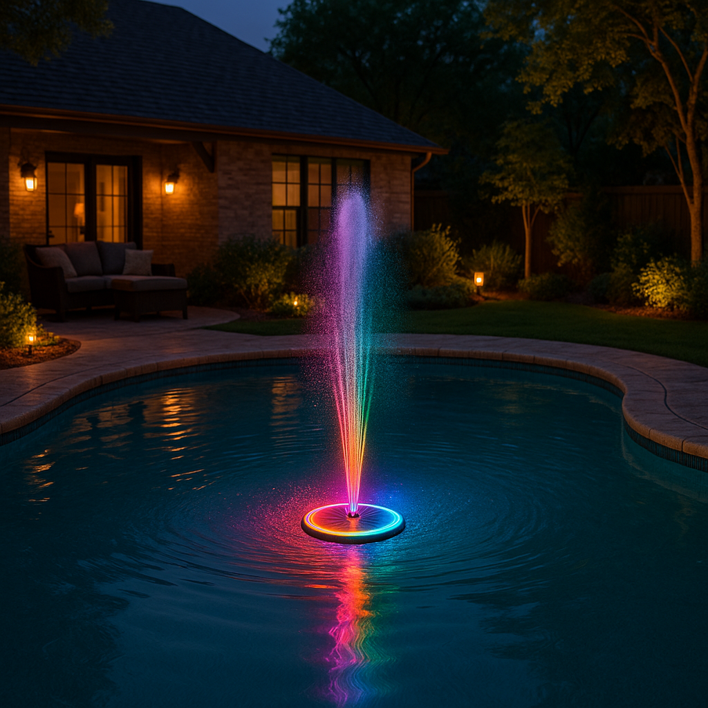 Solar Pool Fountain Light RGB 10-Color with Remote
