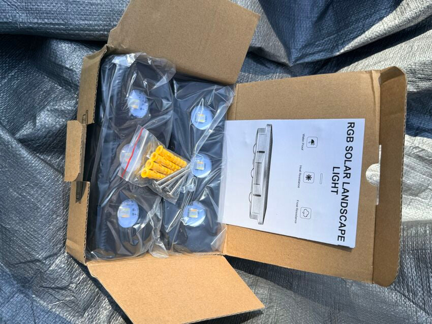 RGB Solar Landscape Light Set Waterproof Outdoor Deck
