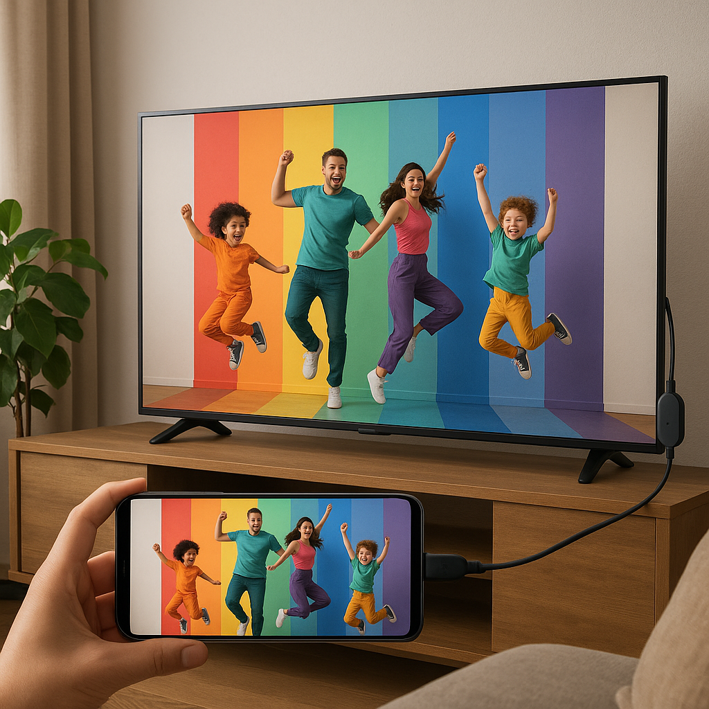 Full Screen HDTV Dongle Phone to TV Screen Mirroring