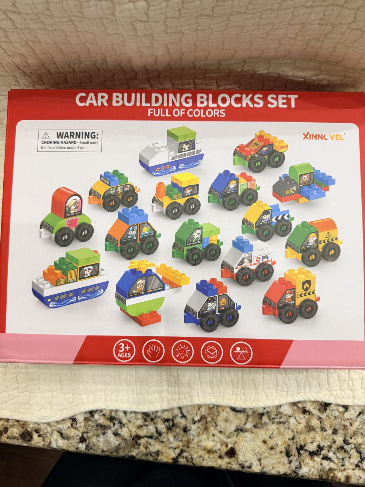 XINNOVEL Car Building Blocks Set 16 Cars Ages 3+