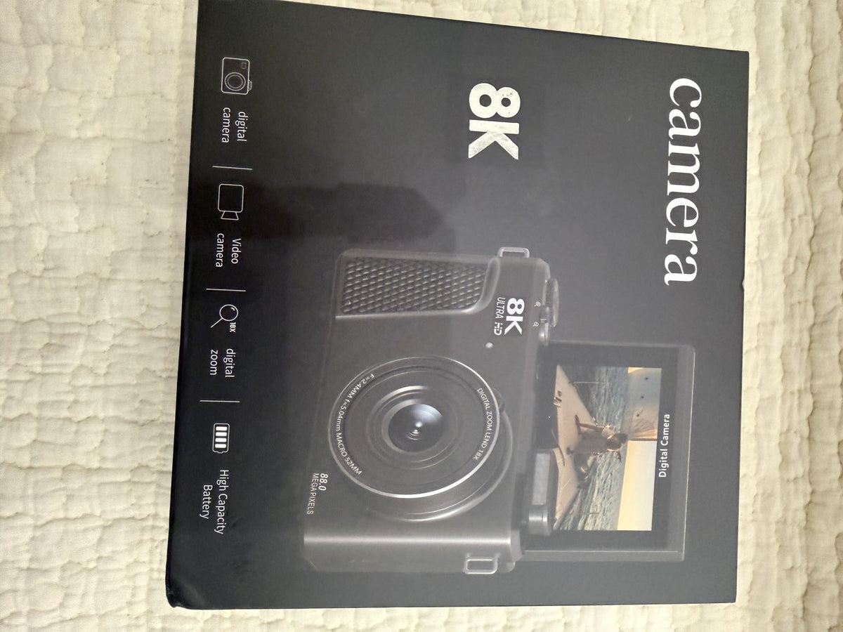 8K Ultra HD Digital Camera, 88MP, 18X Digital Zoom, Flip Screen