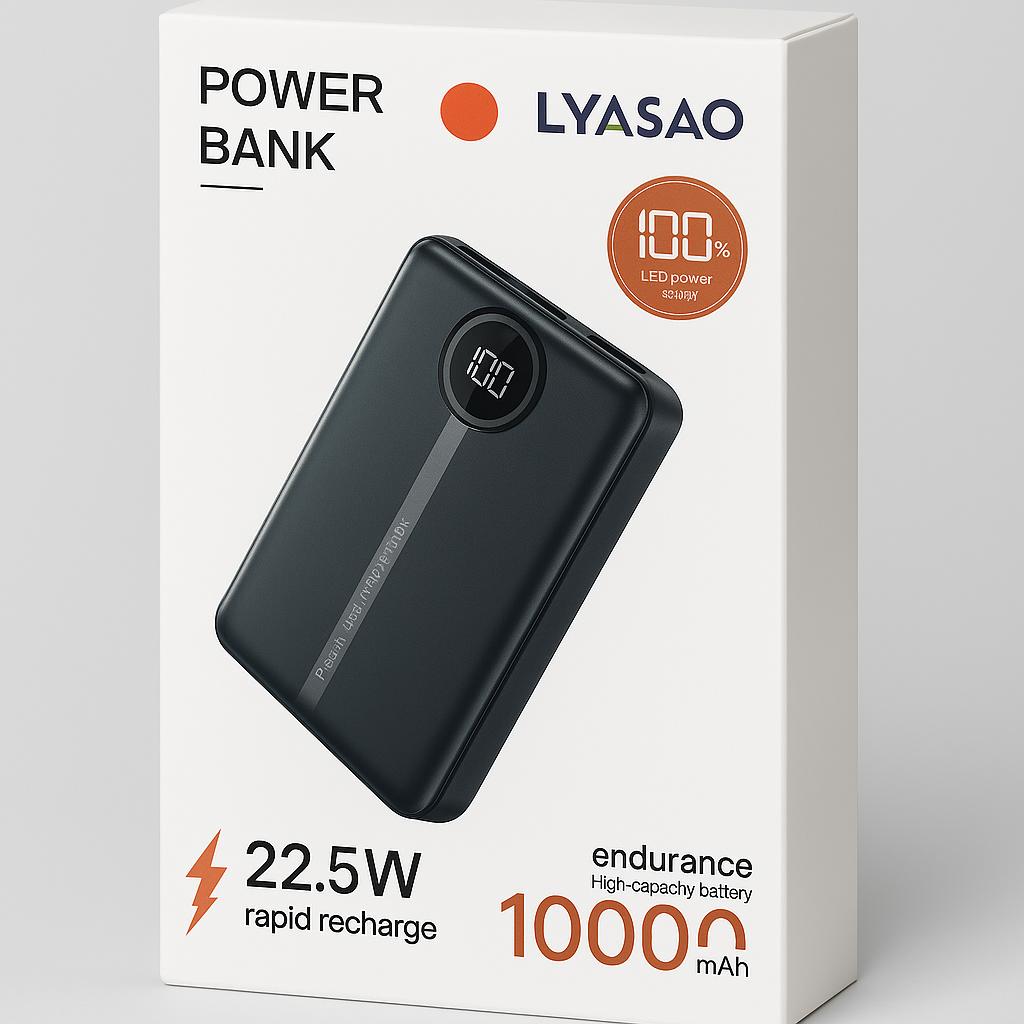 LYAOAO Magnetic Wireless Power Bank, 10000mAh, Model Y209