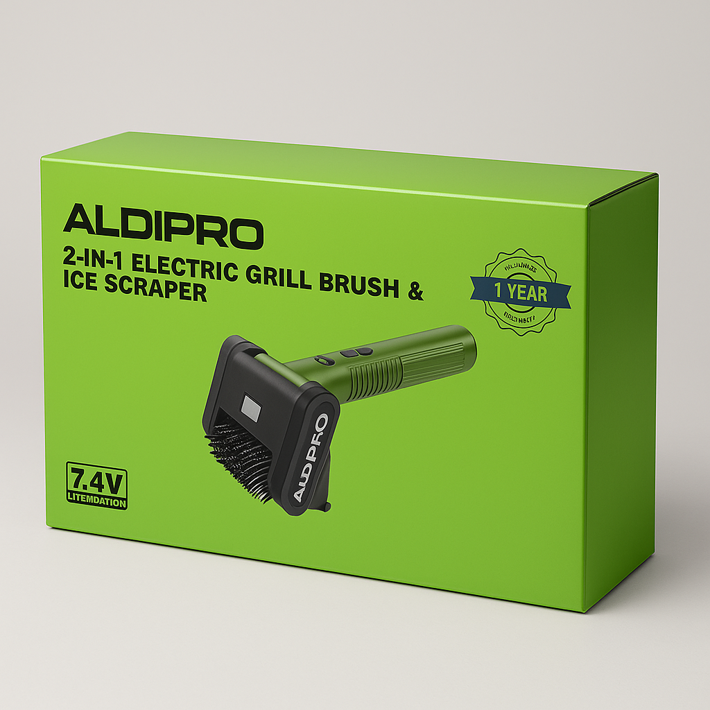 ALDIPRO 2-in-1 Electric Grill Brush & Ice Scraper, 7.4V