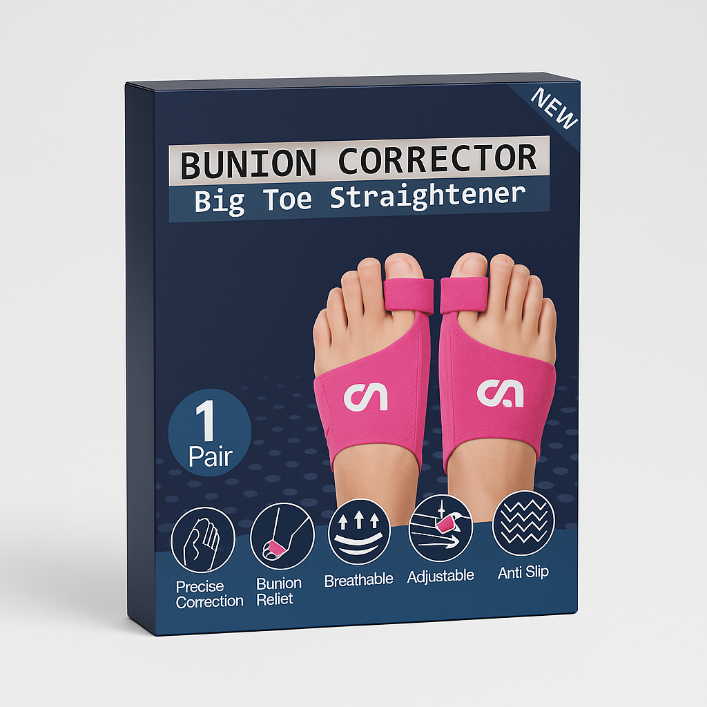 CNHDCET Bunion Corrector, Big Toe Straightener, Pink, 1 Pair