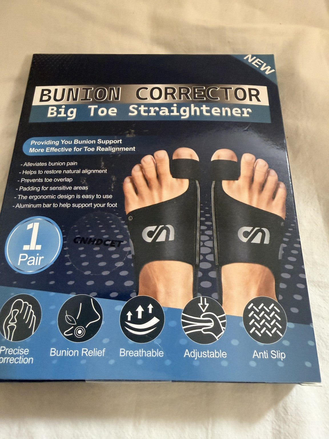 CNHDCET Bunion Corrector, Big Toe Straightener, Pink, 1 Pair