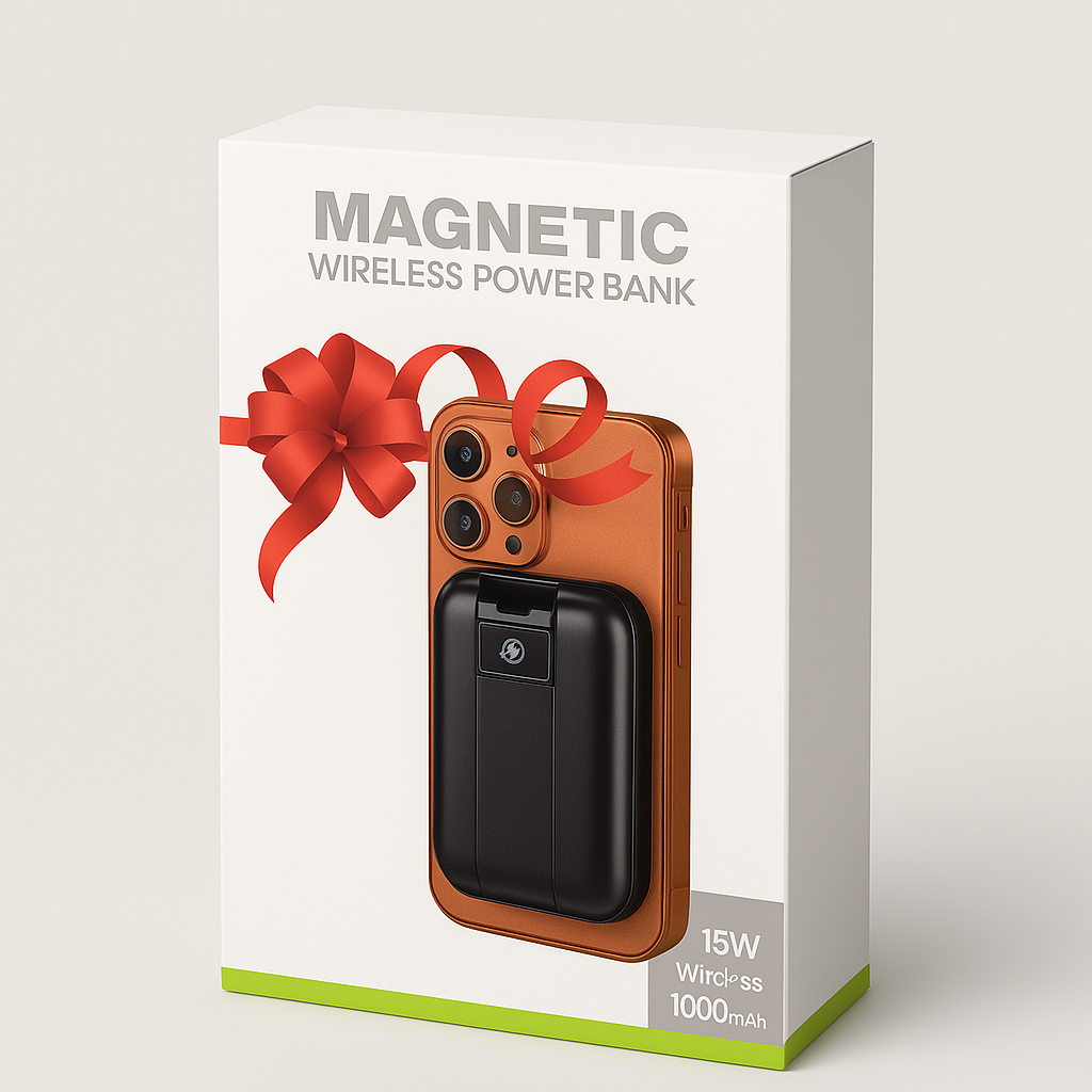 Magnetic Wireless Power Bank 10000mAh, M05-Black, PD 22.5W, 15W Wireless