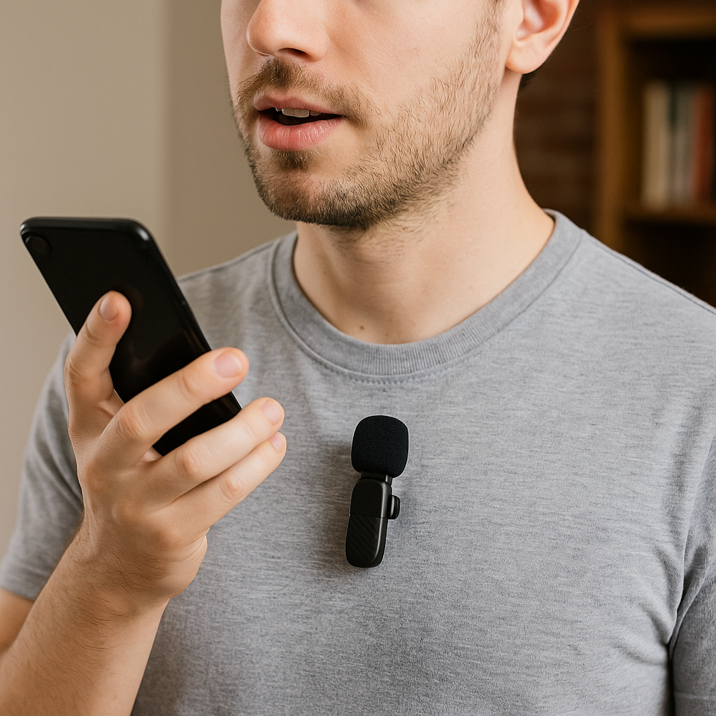 Wireless Microphone, Compact Clip-On Mic for Live Show/Interview/Vlog