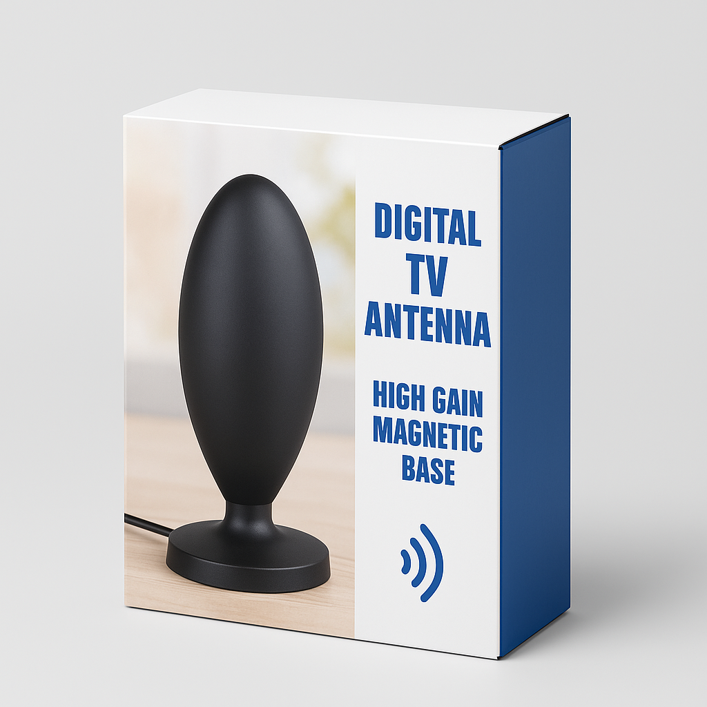 Digital TV Antenna, High Gain Magnetic Base
