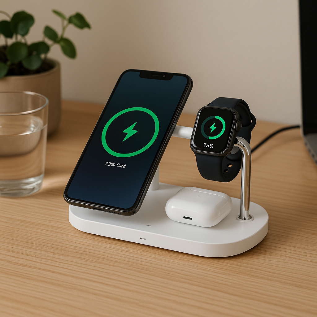 3-in-1 Fast Wireless Charger for Phone, Watch & Earbuds, Model CW330