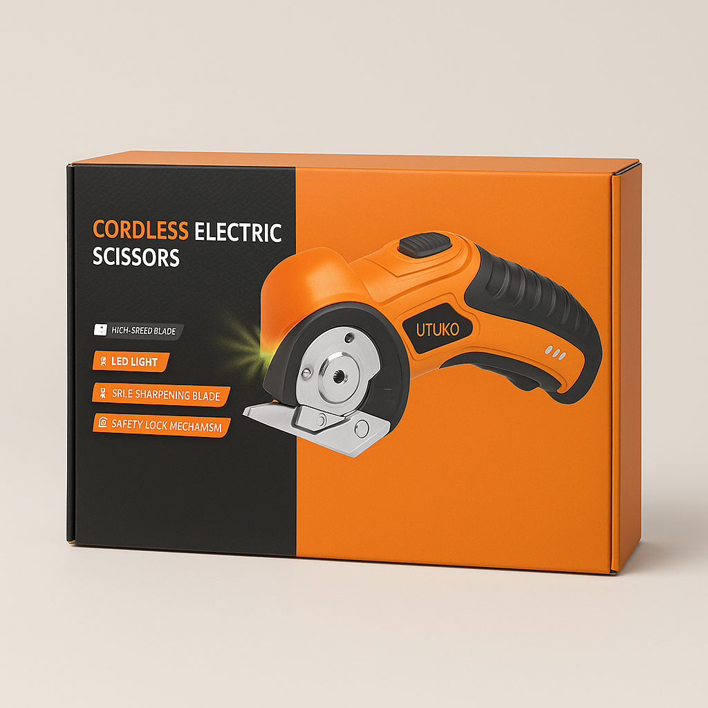 Cordless Electric Scissors with LED Light, Rechargeable