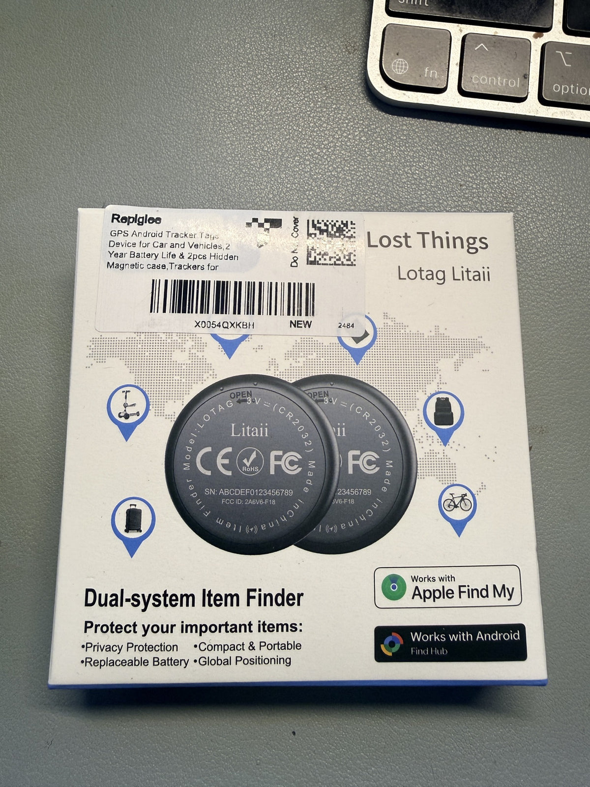 Litaii Item Finder 2-Pack for Apple Find My & Android