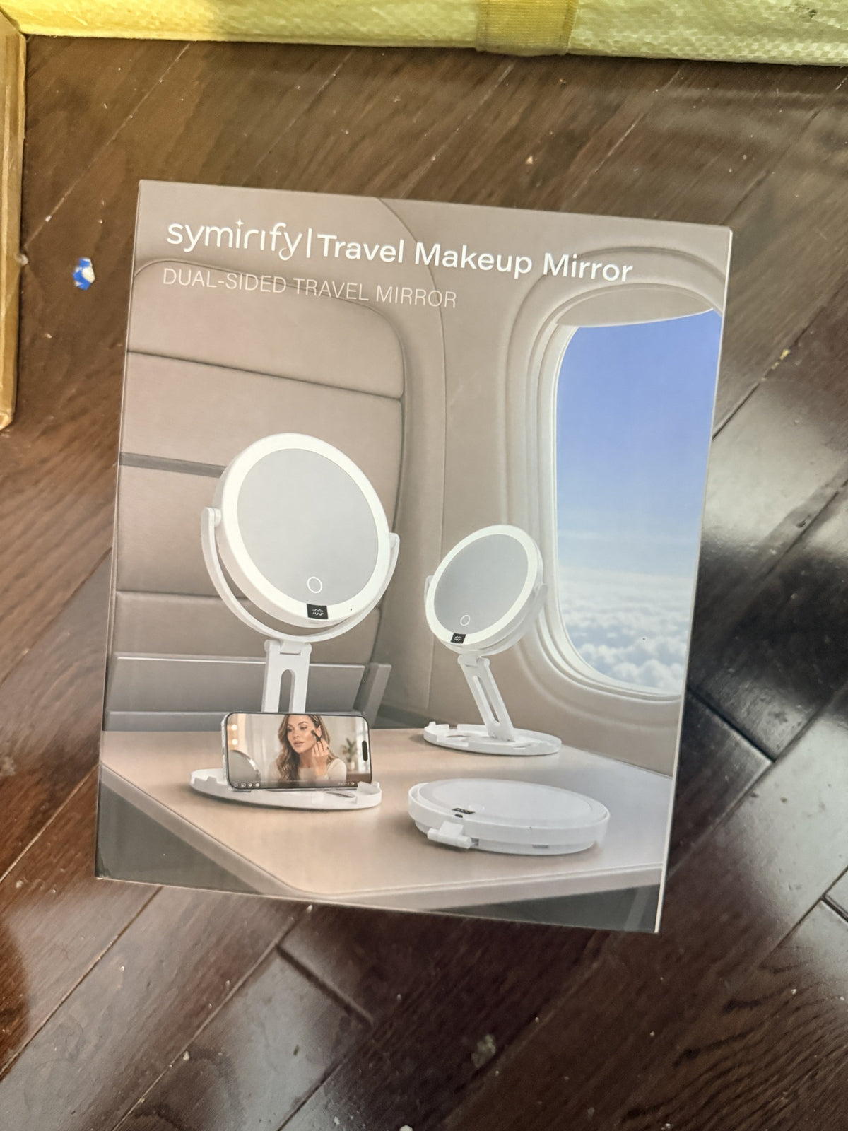 Symirify Dual-Sided LED Travel Makeup Mirror, Phone Stand