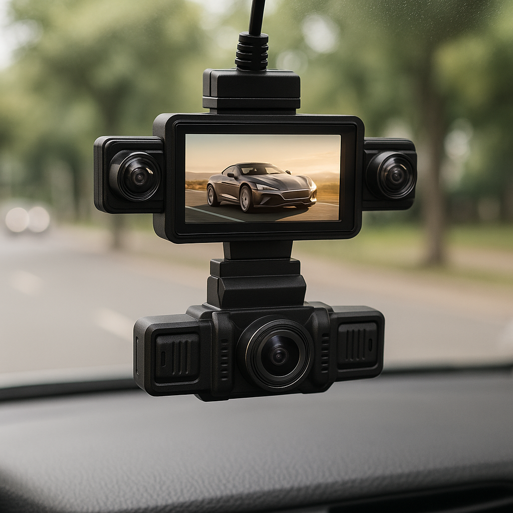 4-Lens Vehicle Blackbox DVR Dash Cam, WiFi, Full HD, WDR
