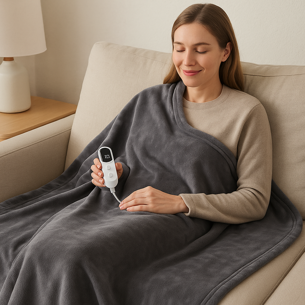 Homemate Heated Throw Blanket 50x60, 10 Heat Settings, Grey