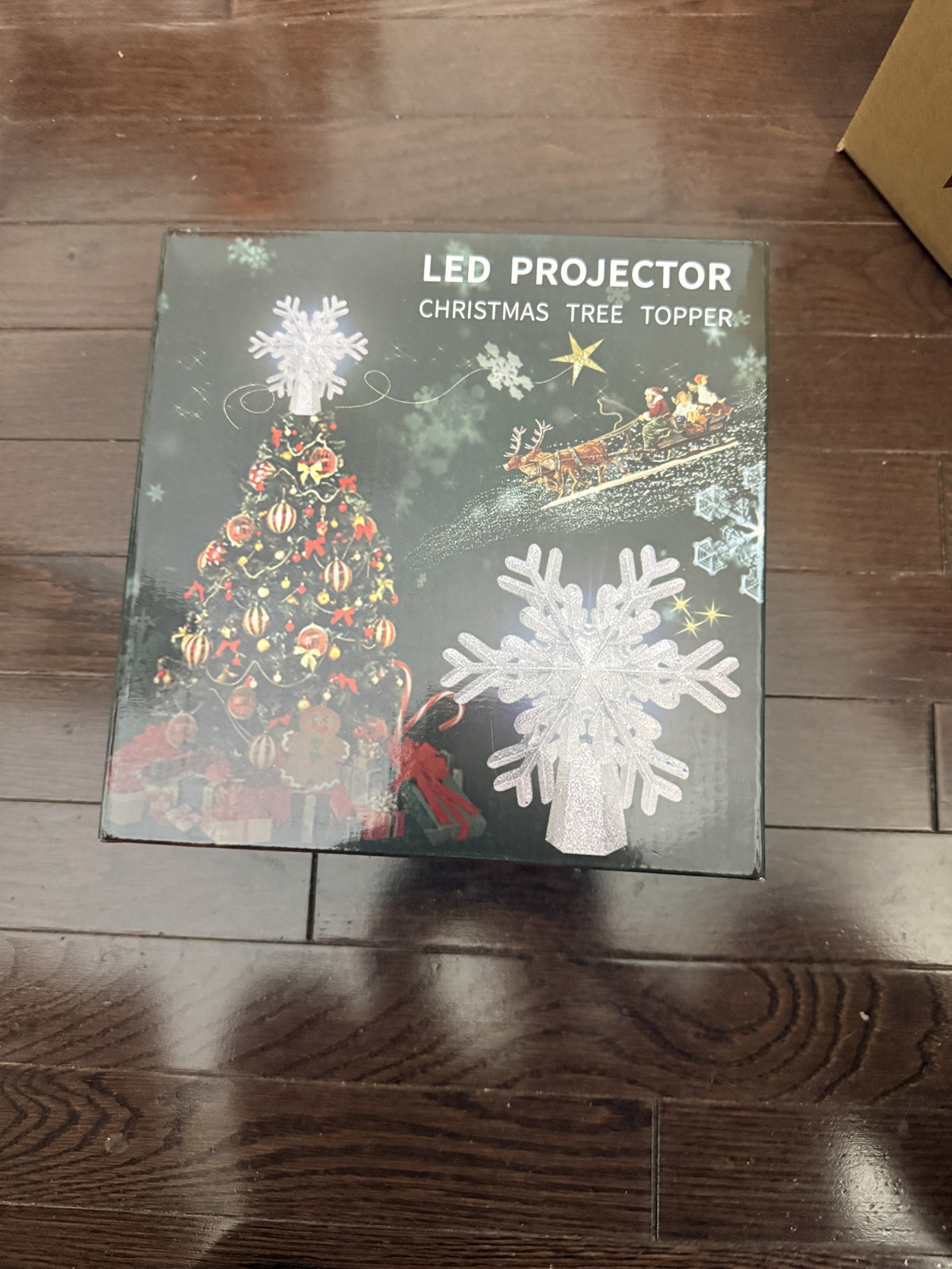LED Projector Christmas Tree Topper, Snowflake Star
