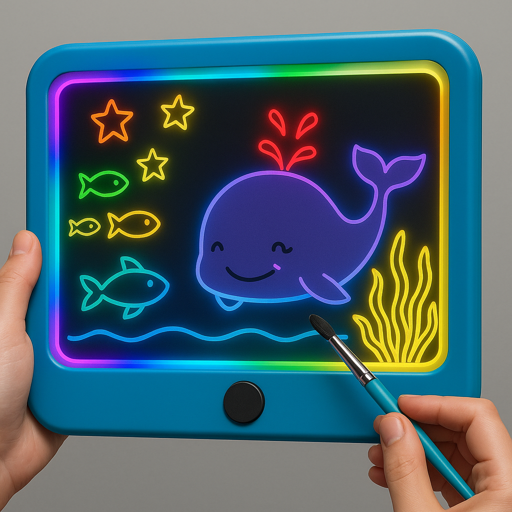 Nuyefo 9-Color LED Light-Up Washable Drawing Board for Kids