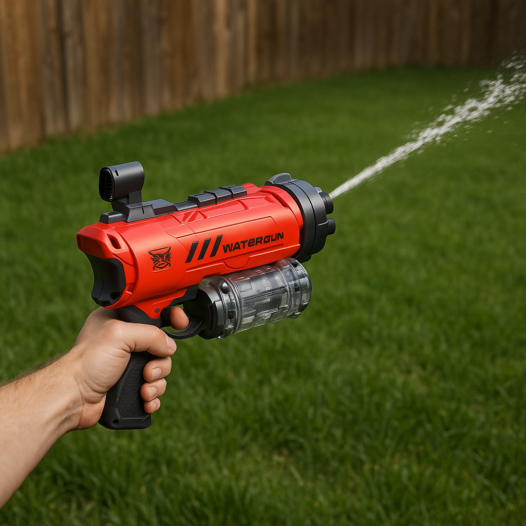 AI Electric Water Gun, Voice-Controlled, Rotating Nozzles