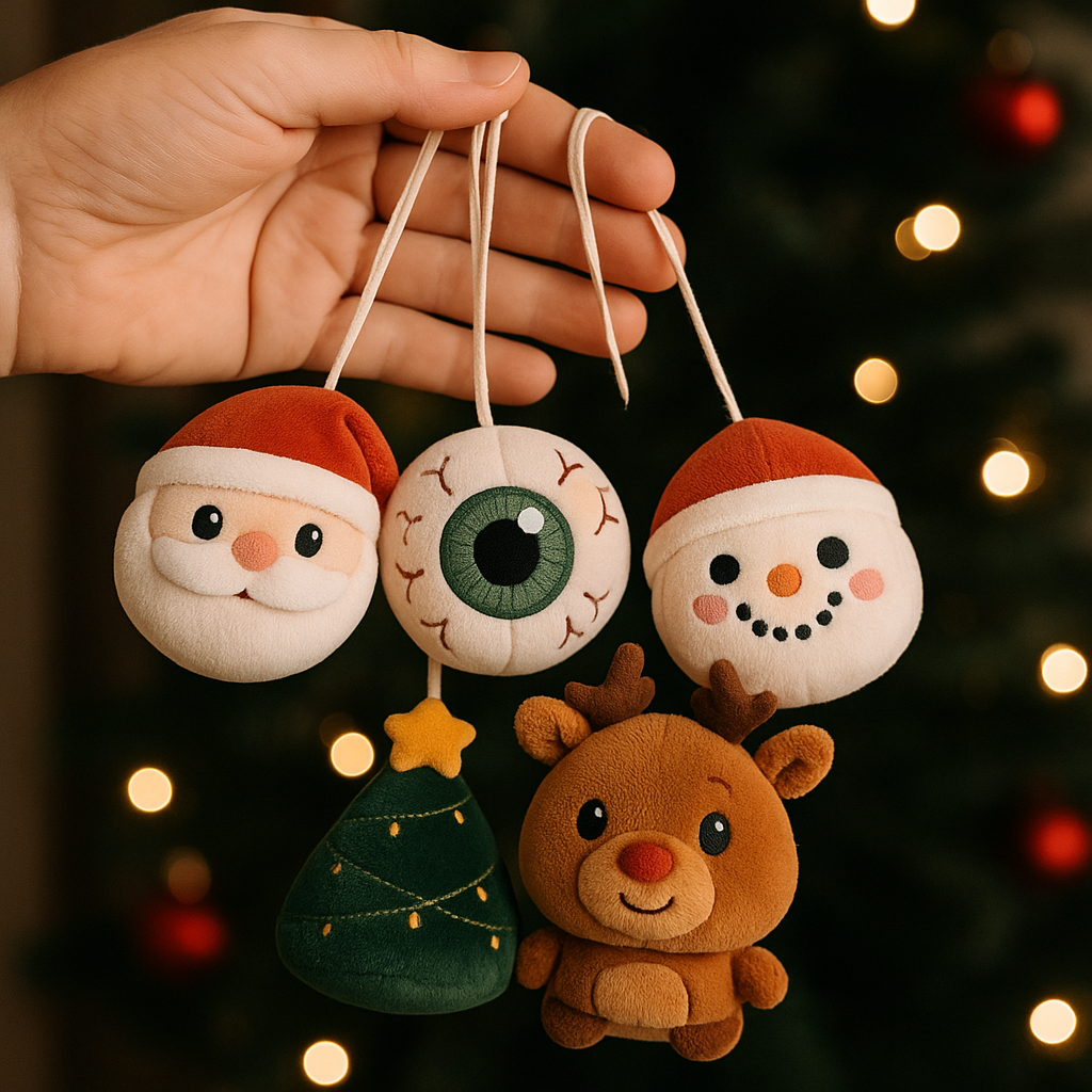 Christmas Mystery Ornaments Box, Santa, Snowman & Reindeer