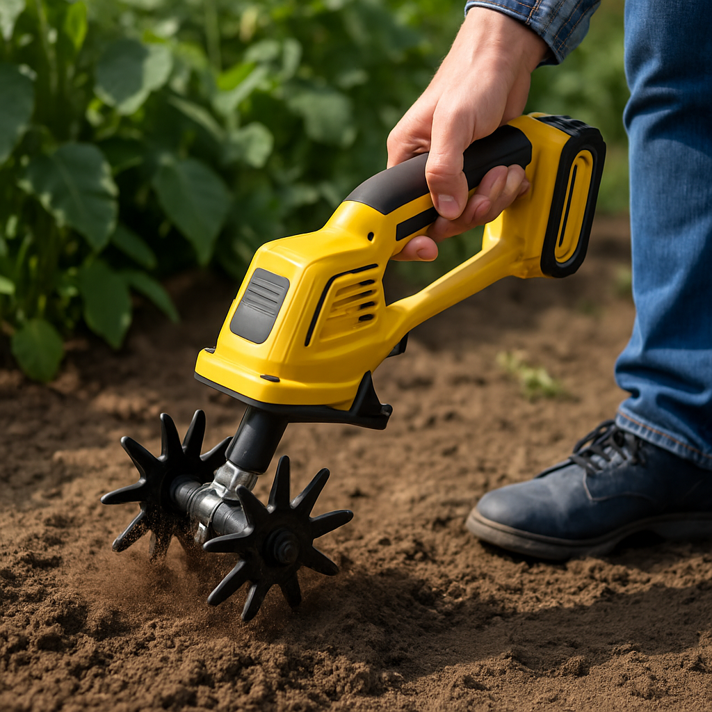 Cordless Handheld Tiller Cultivator, Lightweight Garden Tool