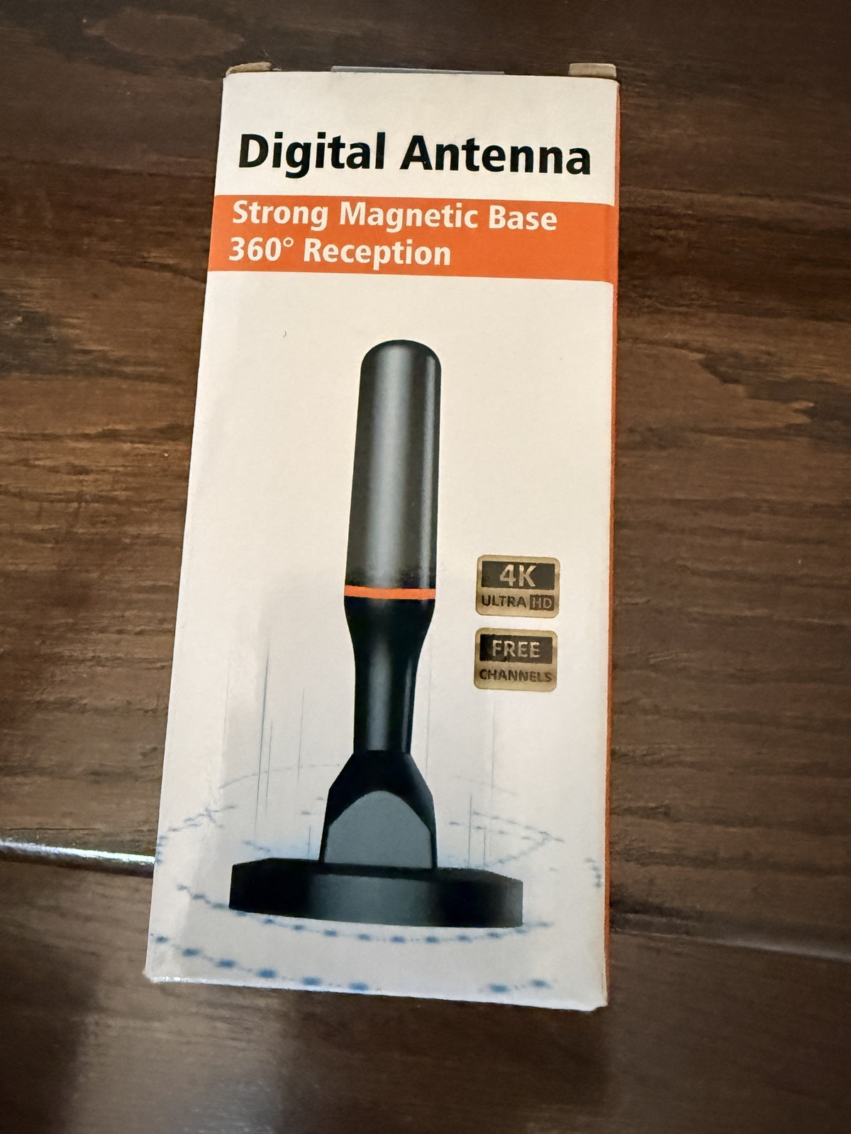 Digital TV Antenna, Strong Magnetic Base, 360° Reception, 4K