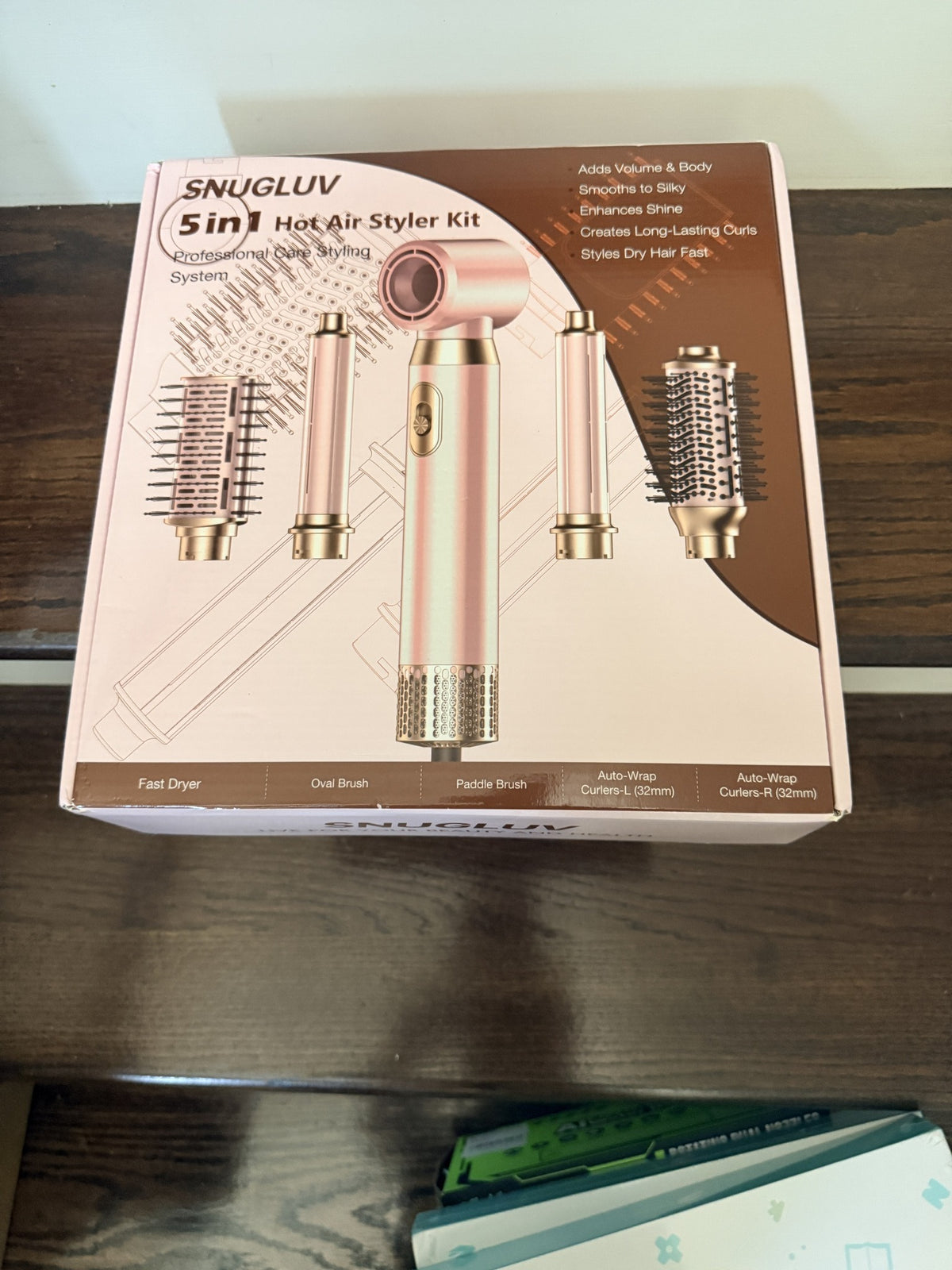 SNUGLUV 5-in-1 Hot Air Styler Kit, Dryer, Brushes & Curlers