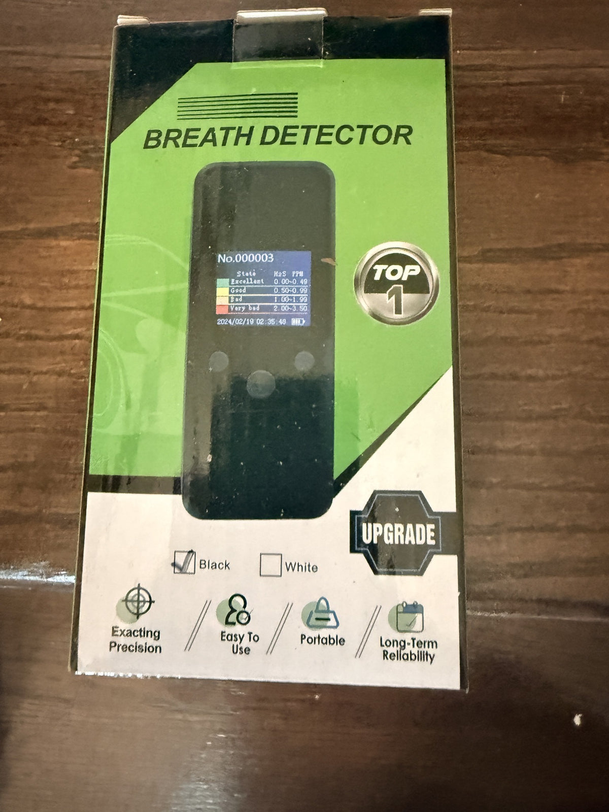 Digital Breath Alcohol Detector with Color Display, Black