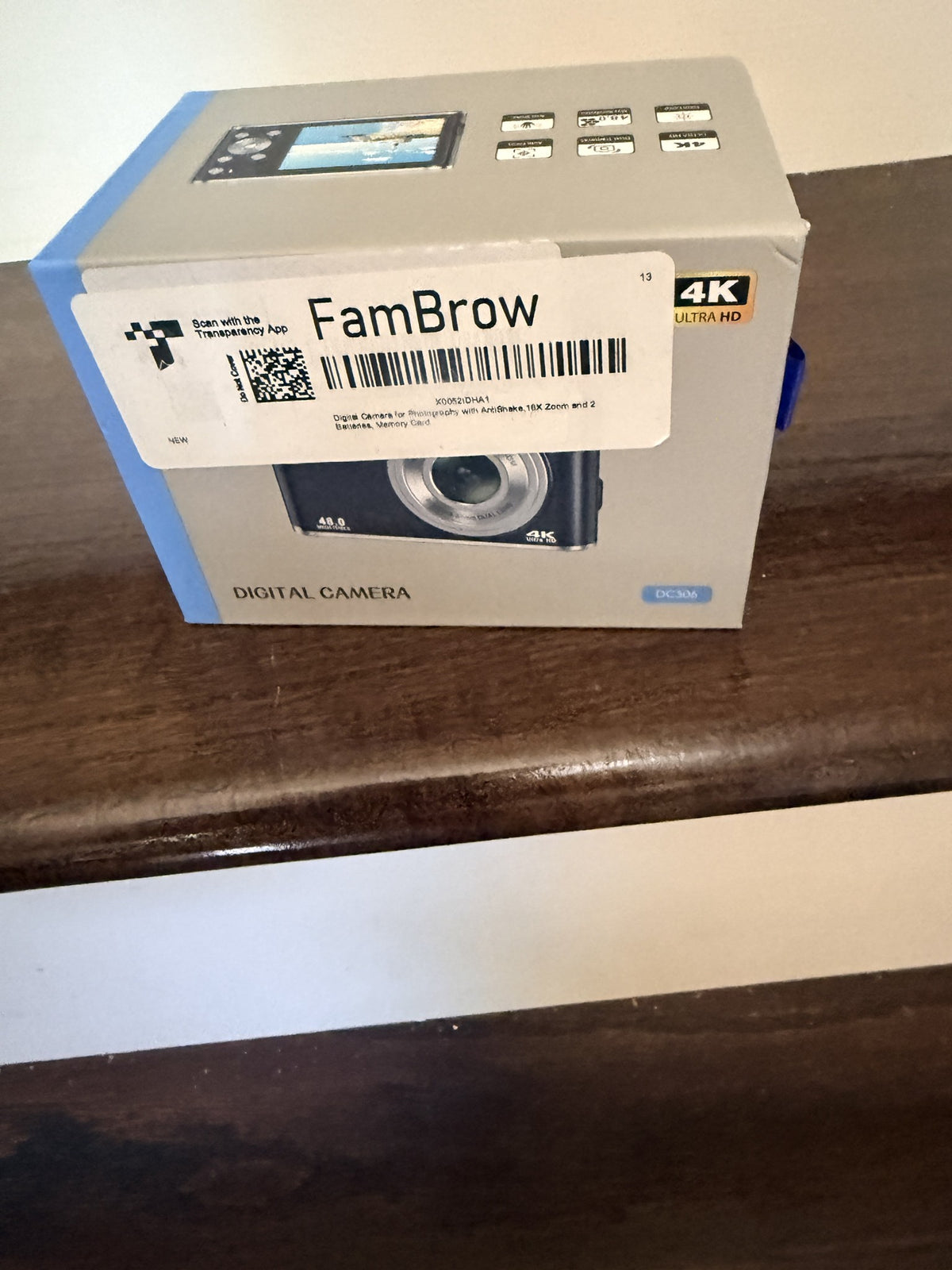 FamBrow DC306 4K 48MP Digital Camera, 16X Zoom, 2 Batteries