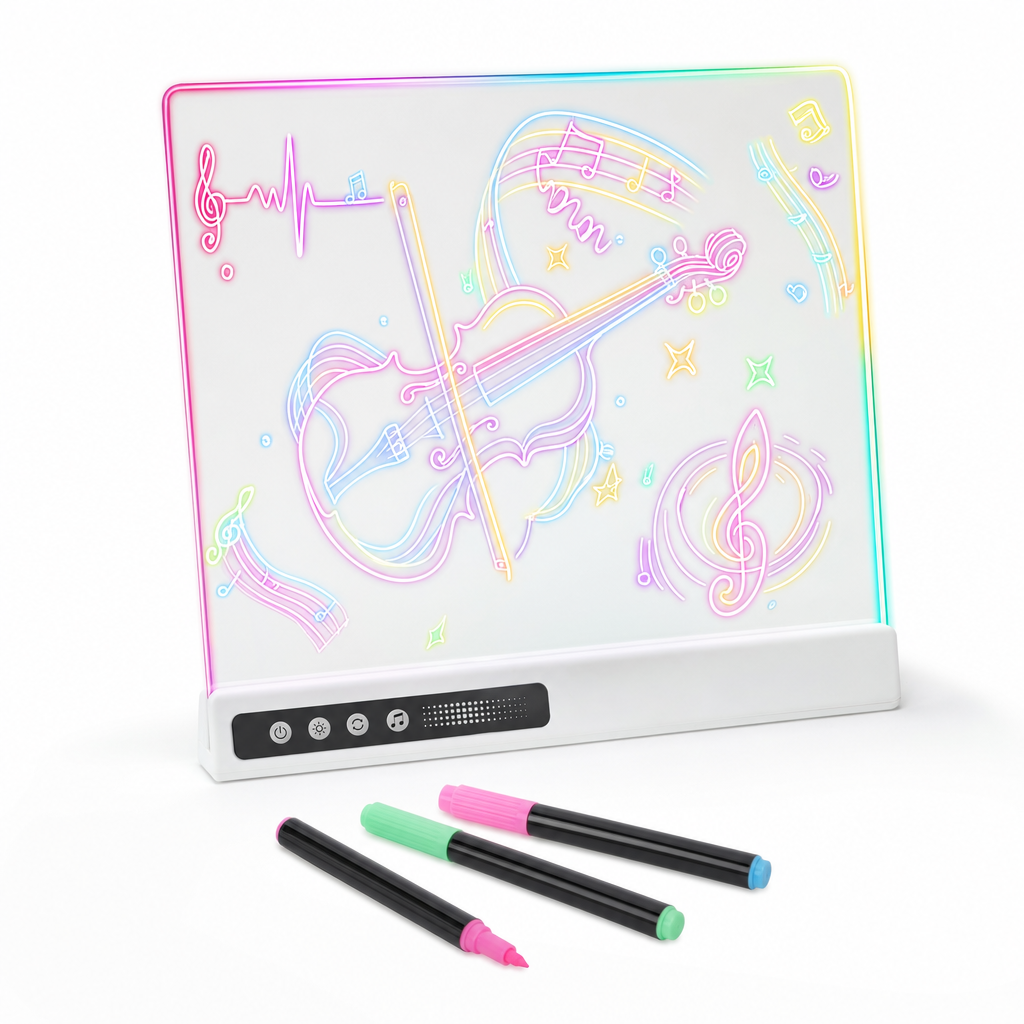 YAUUEA 16" LED Light-Up Drawing Board, 5 Songs, USB-C