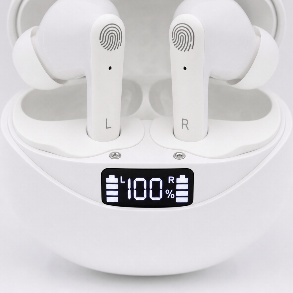 True Wireless Stereo Earbuds with LED Charging Case