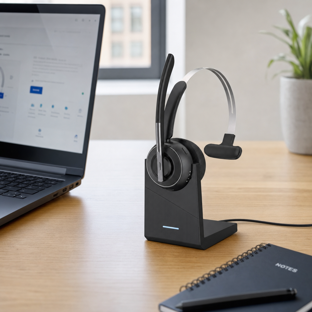 KH122M Wireless Mono Headset with Charging Base & Mic