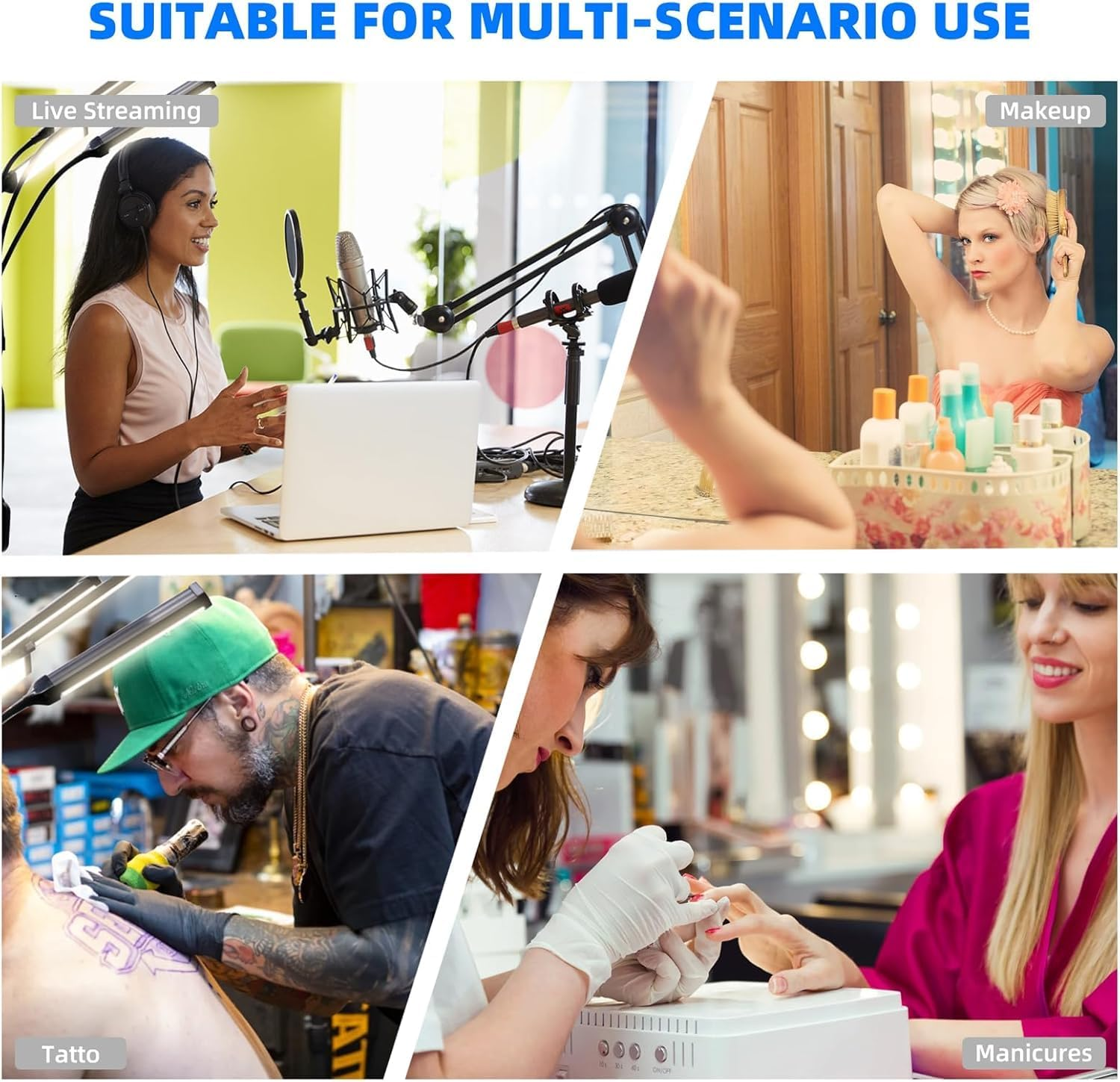 Four-Arm LED Photography Light - Professional Studio Lighting for Streaming & Video