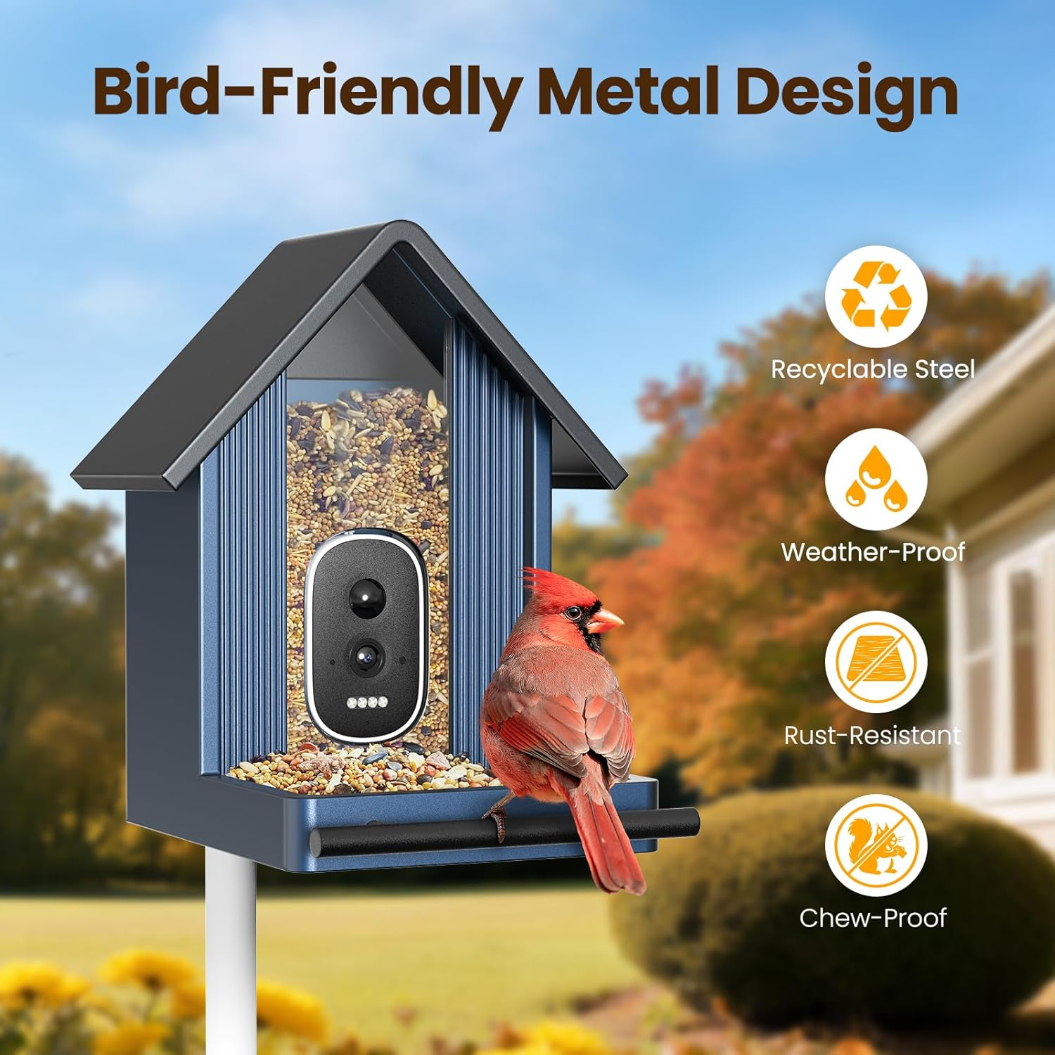Smart Bird Feeder with Camera 2.5K UHD - AI Identifies 11,000+ Species