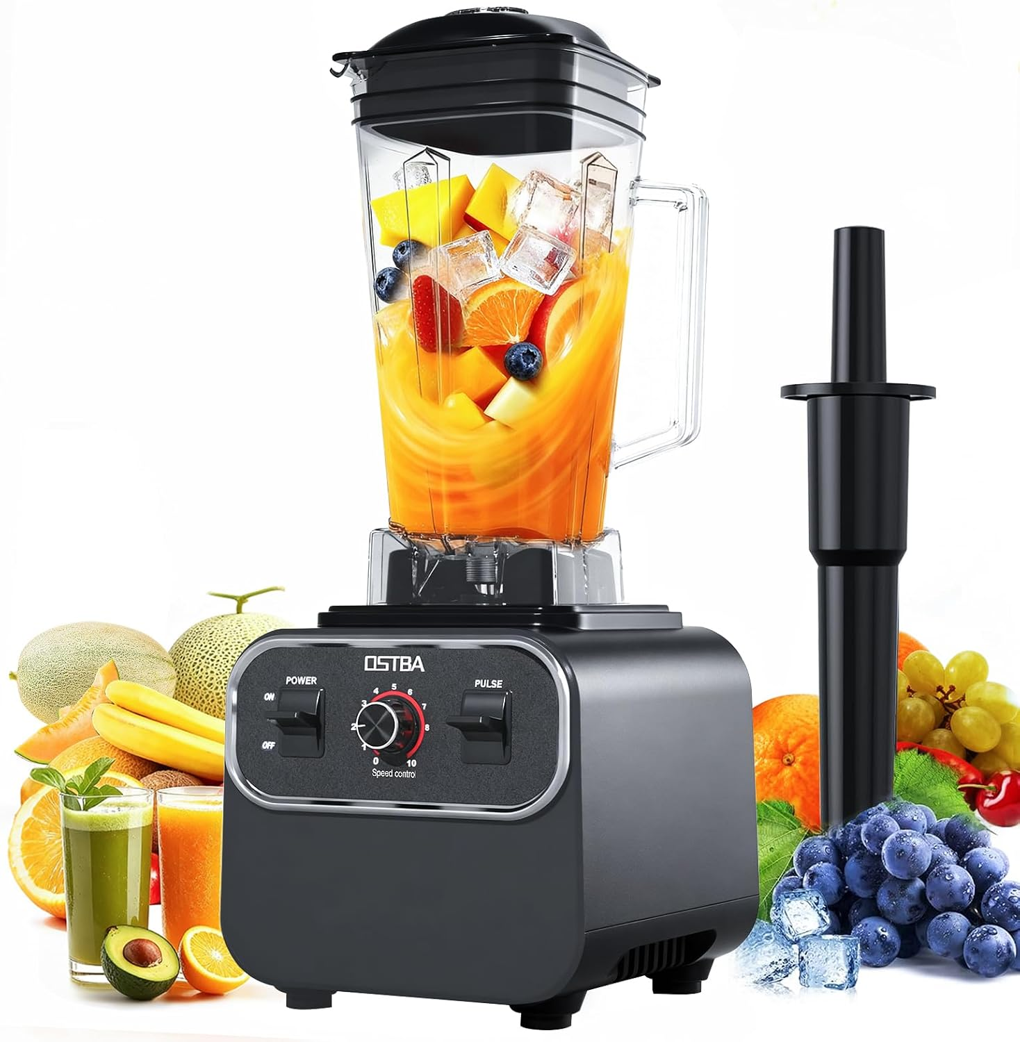 OSTBA 1600W Professional Blender - 10-Speed, 68oz BPA-Free Pitcher for Smoothies & Ice Crushing