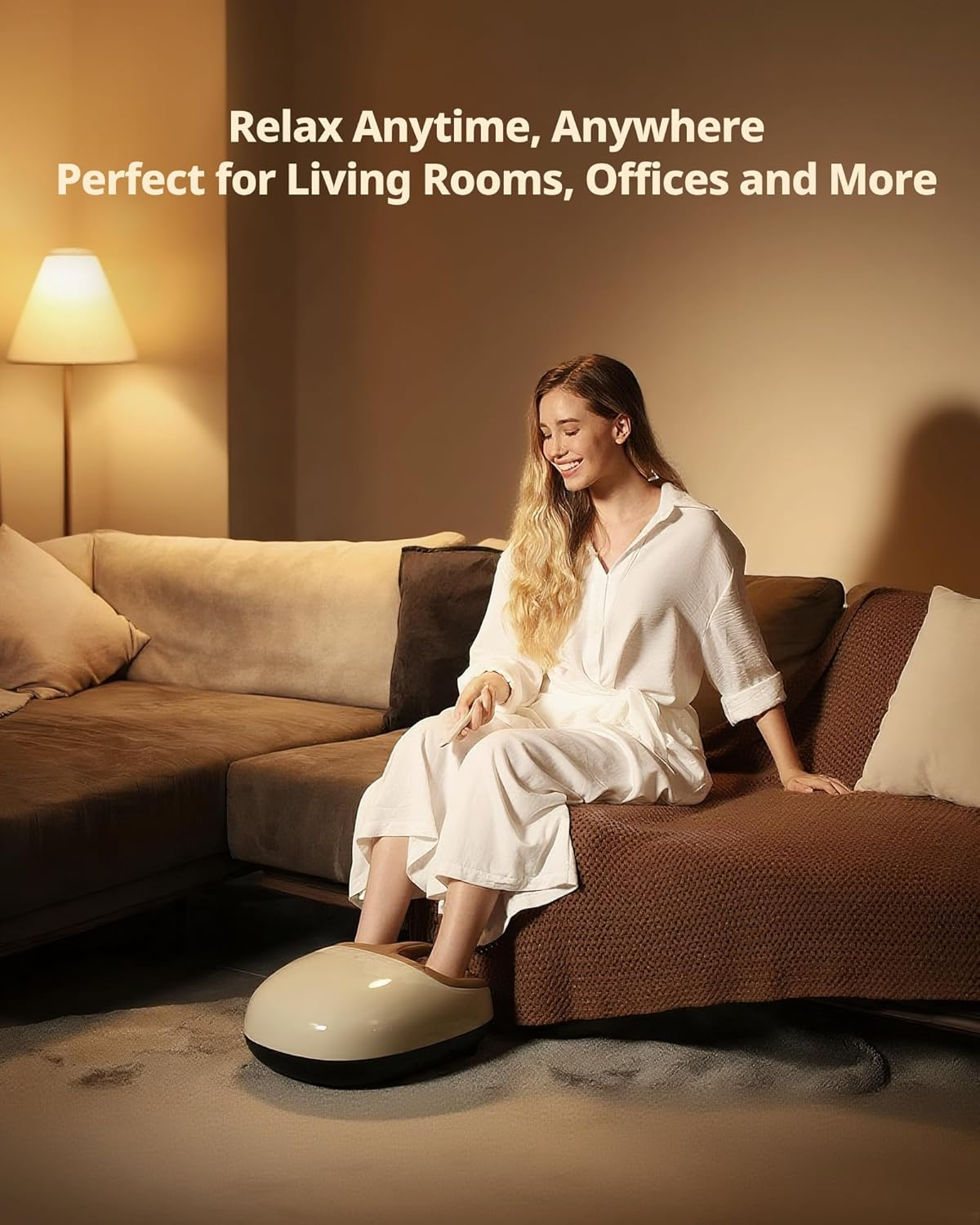 Shiatsu Foot Massager Machine - Heat & Air Compression for Plantar Fasciitis Relief