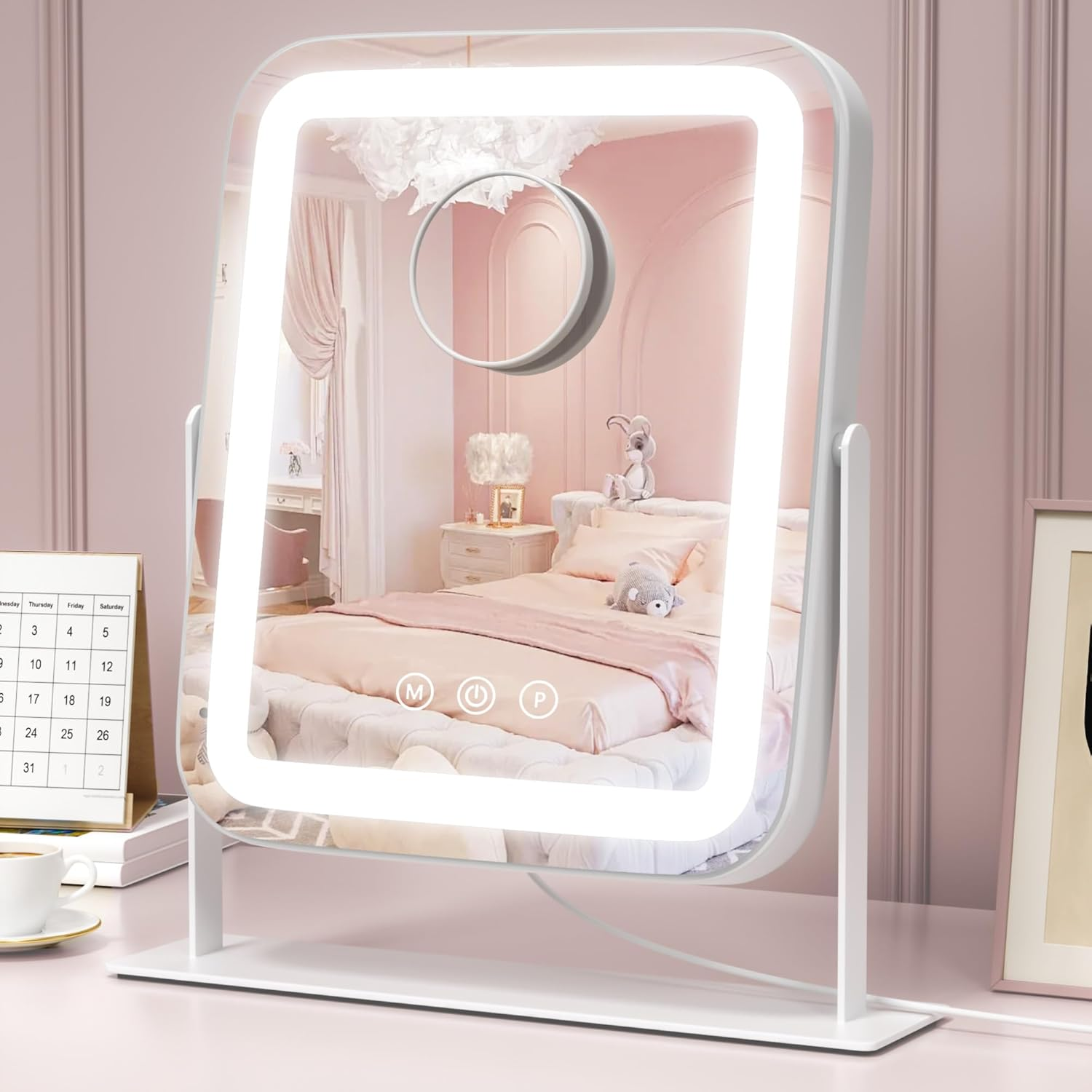 Vanity Mirror with Lights - 10X Magnification Lighted Makeup Mirror with 360° Rotation