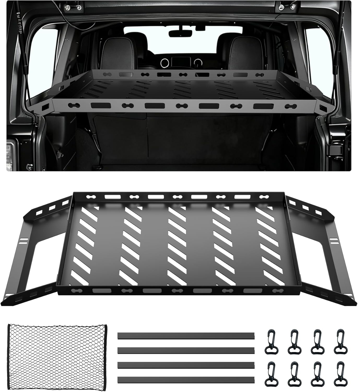 Jeep Wrangler Rear Cargo Rack Basket - JK JL 4-Door 2007-2025 Aluminum Alloy