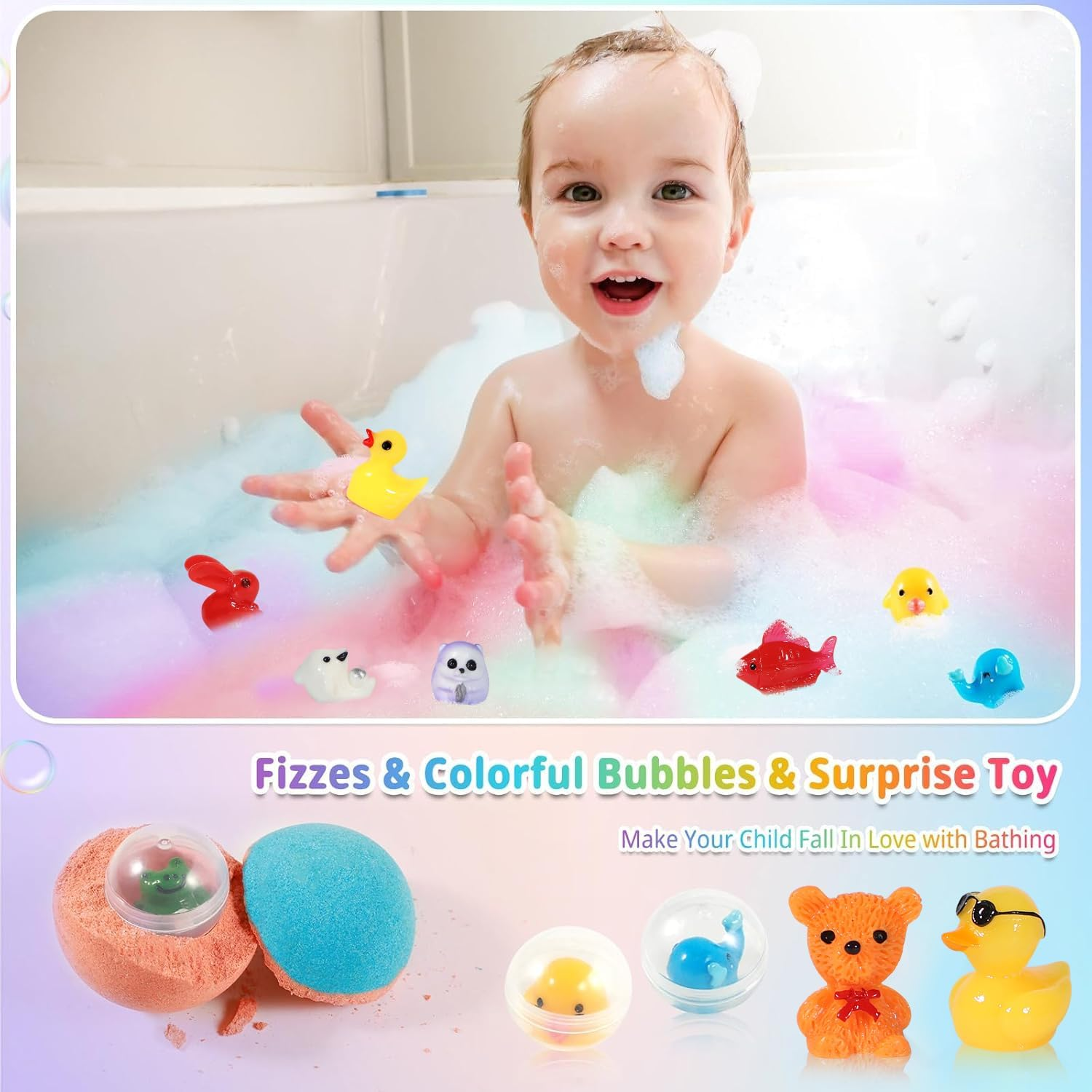 Bath Bombs for Kids with Surprise Toys Inside - 24 Pack Gift Set