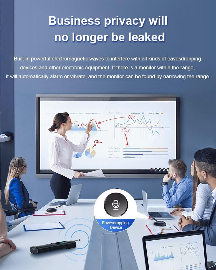 Hidden Camera Detector & RF Signal Scanner - 6 Sensitivity Levels for Travel Security