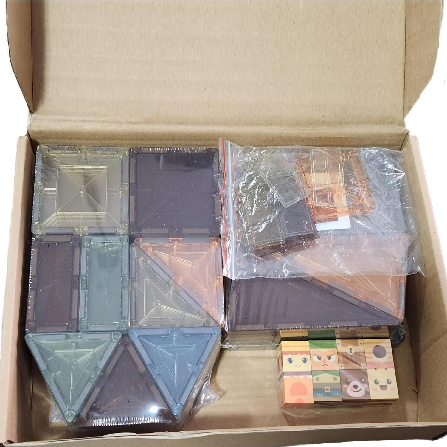 113-Piece Magnet Building Tiles Clear Magnetic 3D Blocks Construction