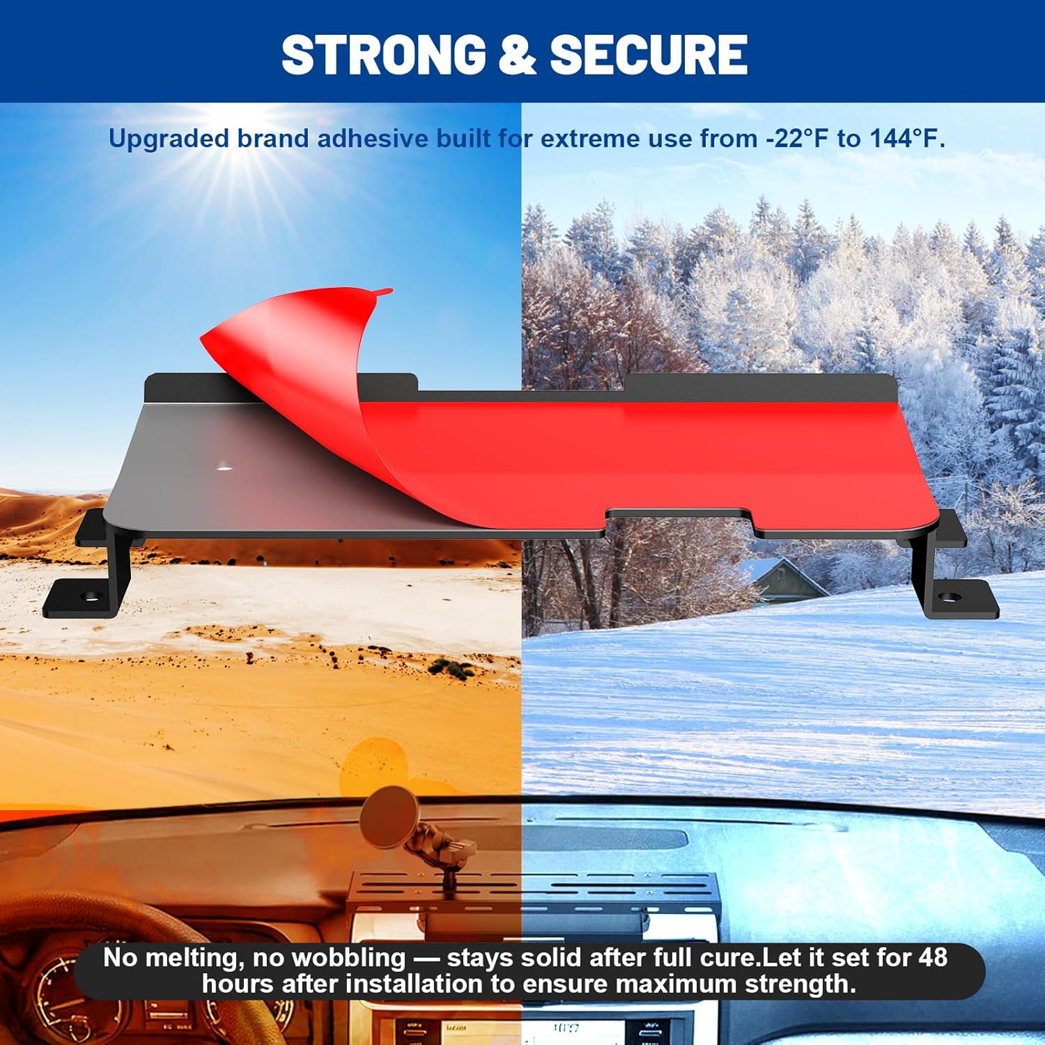 Magnetic Dash Phone Holder for Toyota 4Runner 2010-2024 - No-Drill Heavy-Duty Console Mount