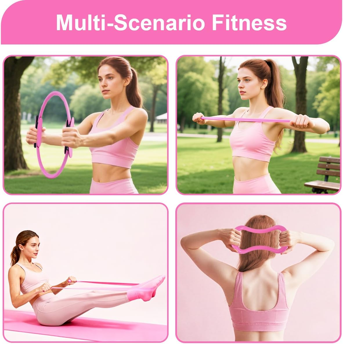 13-in-1 Pilates Kit for Women - Resistance Ring, Mini Ball, Loop Bands & Yoga Accessories