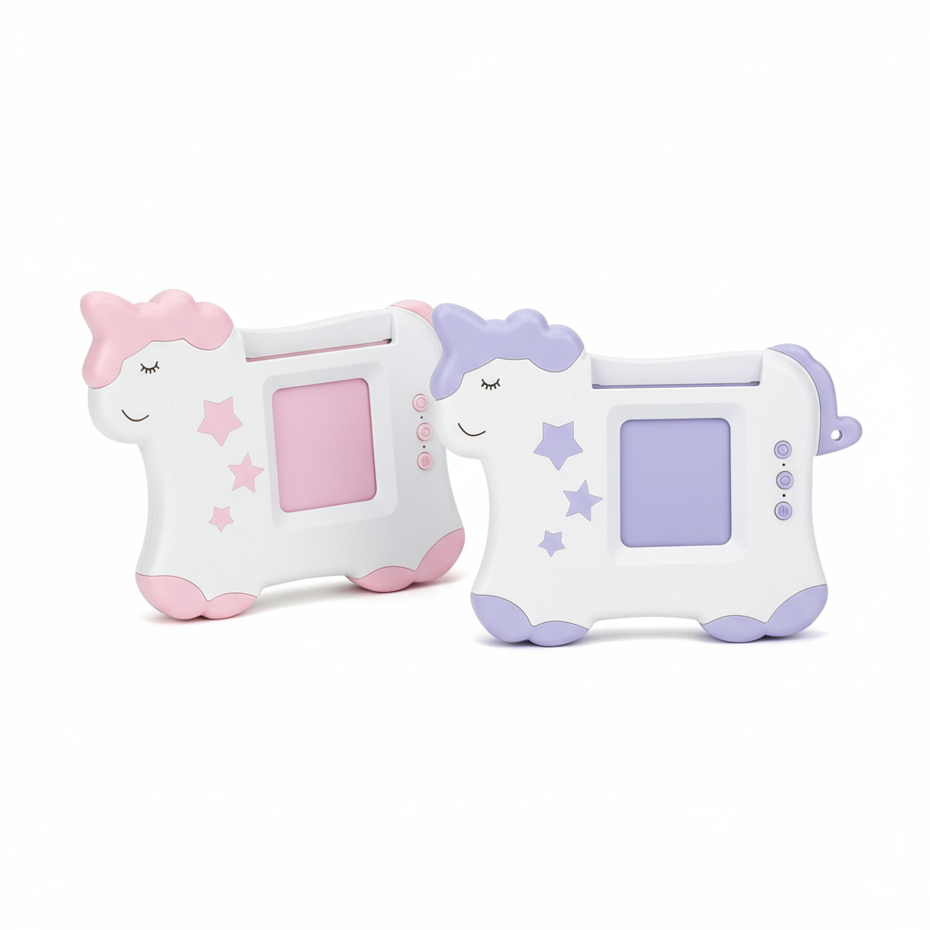 Clean eCommerce product image of unicorn talking flash cards