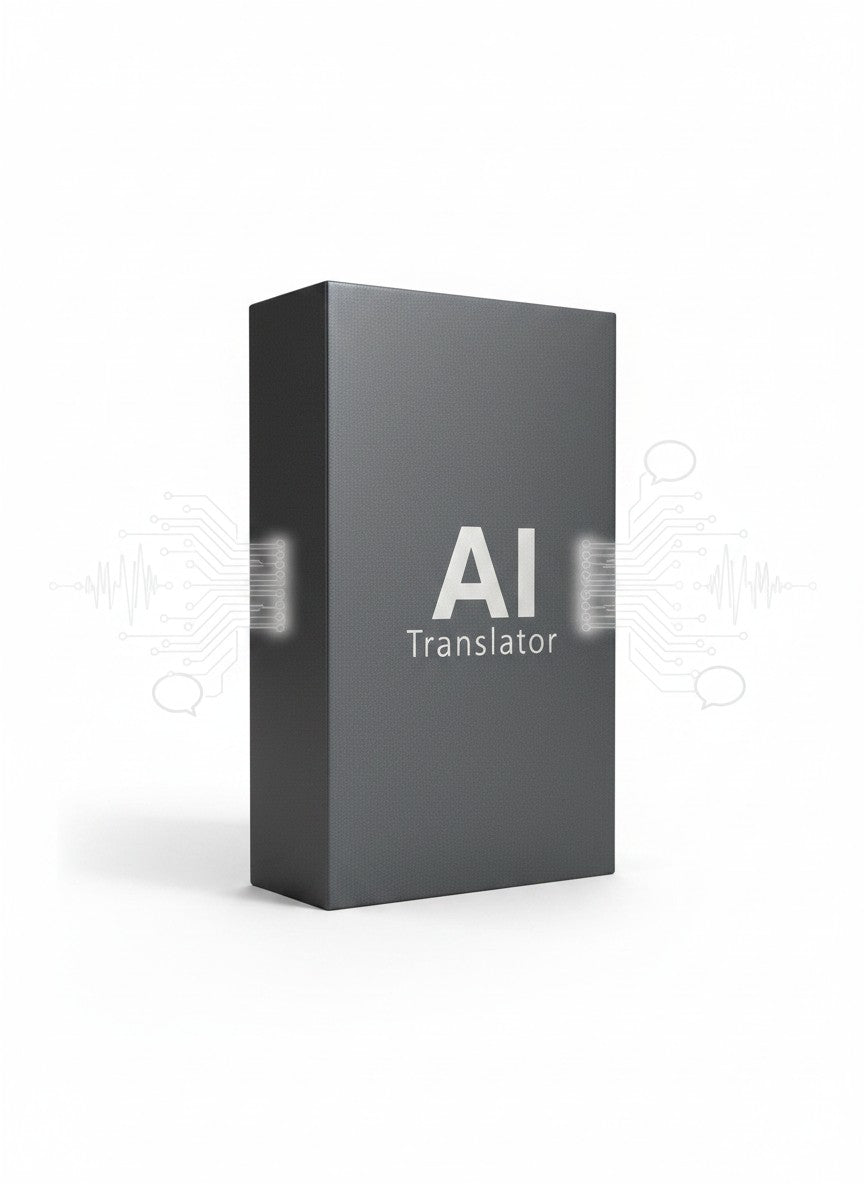 Exquisite Deal Shop AI Translator handheld device box, supports 138 languages for travel and business.