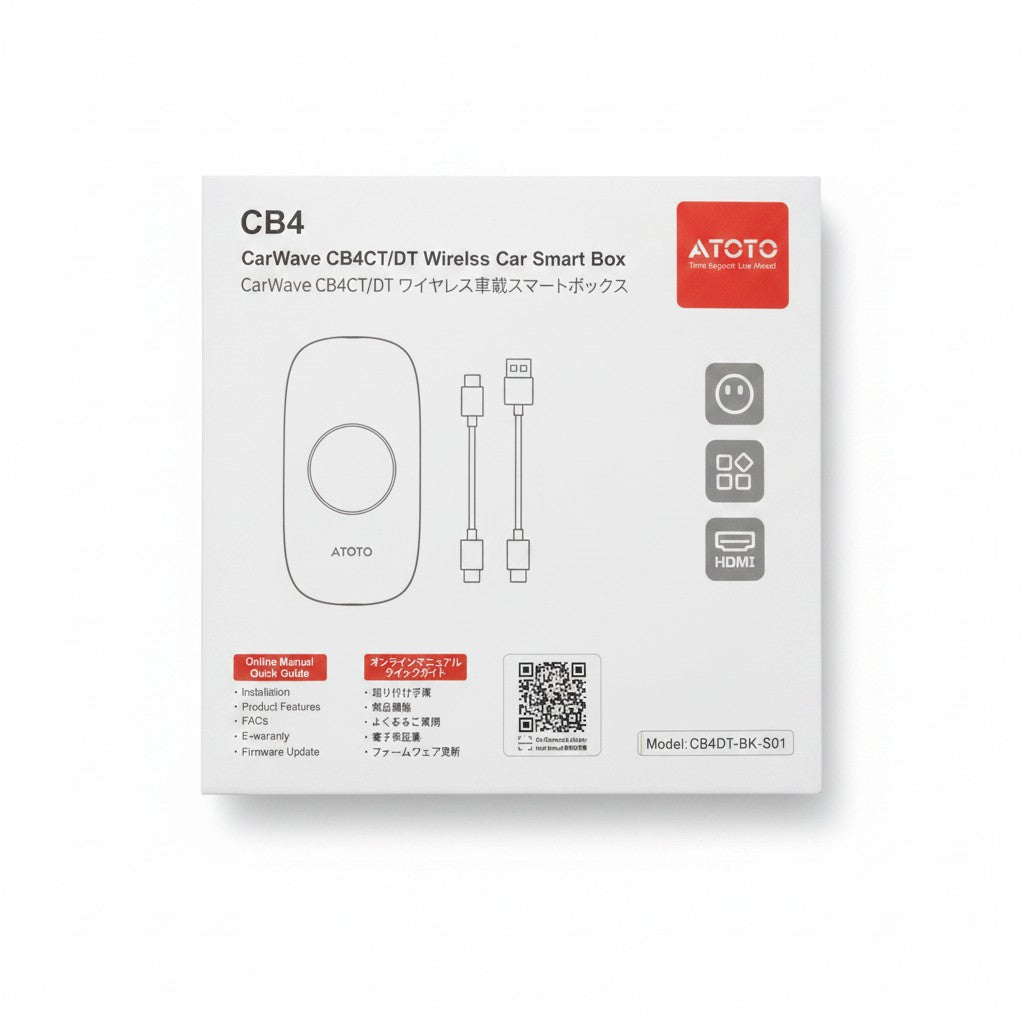 Exquisite Deal Shop ATOTO CB4 wireless CarPlay smart box adapter dongle for cars. Converts wired CarPlay to wireless for automatic iPhone connection.