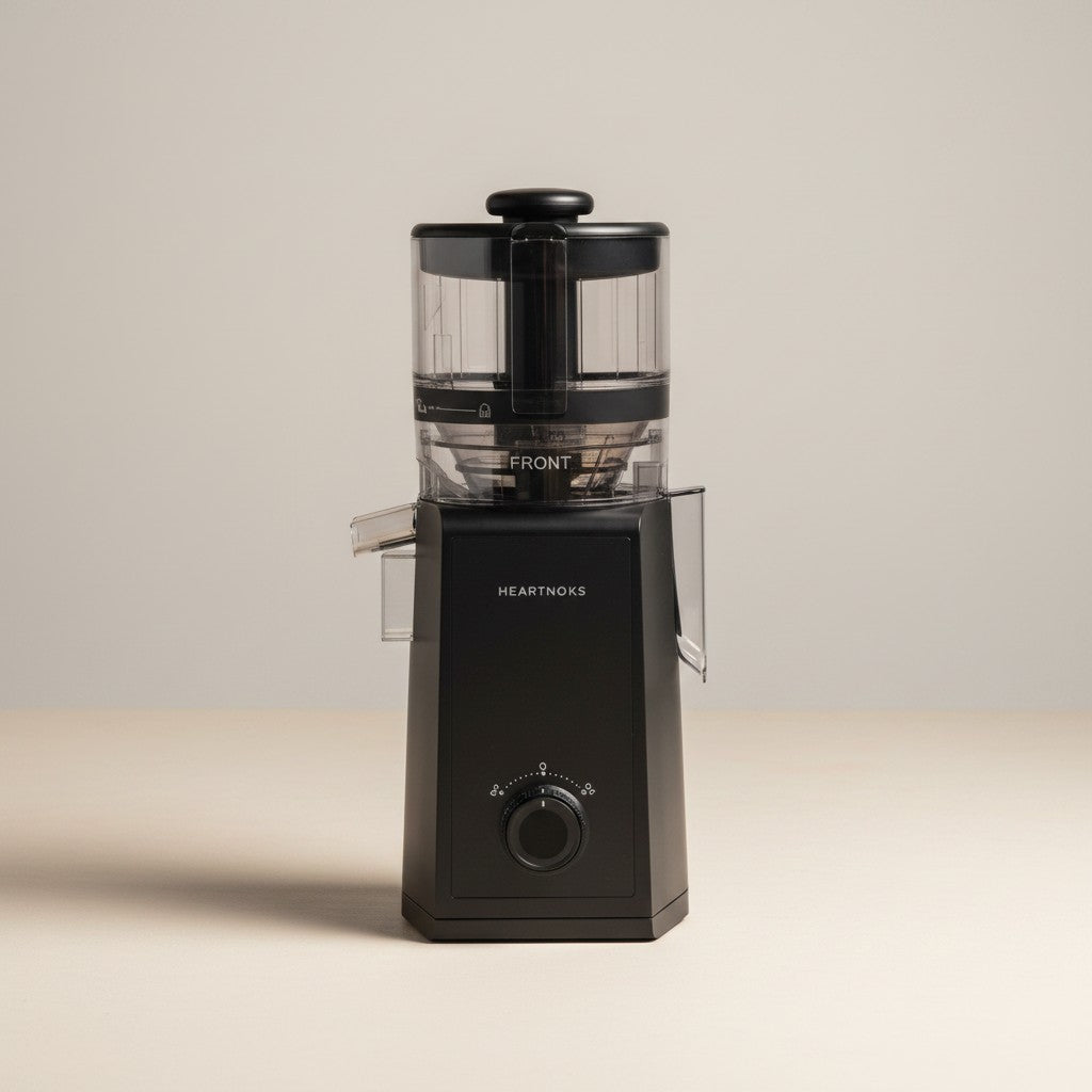 Exquisite Deal Shop black cold press masticating juicer with slow extraction for maximum yield and low oxidation.