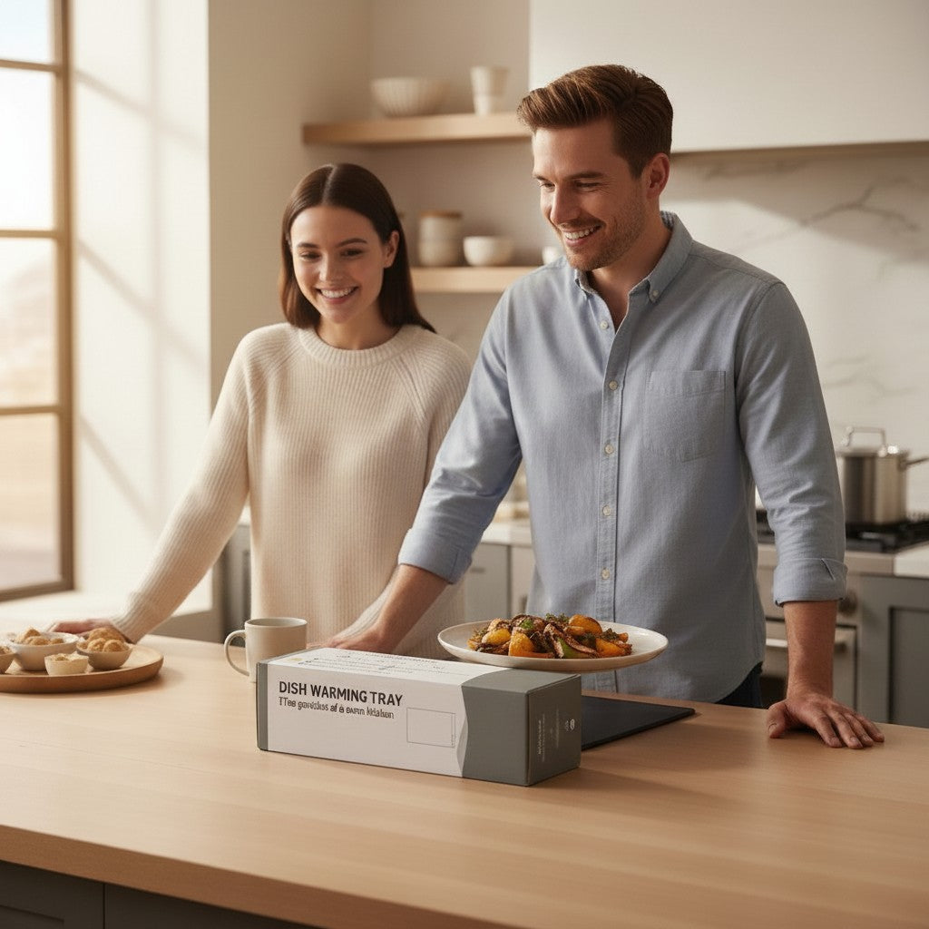 Exquisite Deal Shop electric dish warming tray with adjustable thermostat, keeping food warm.