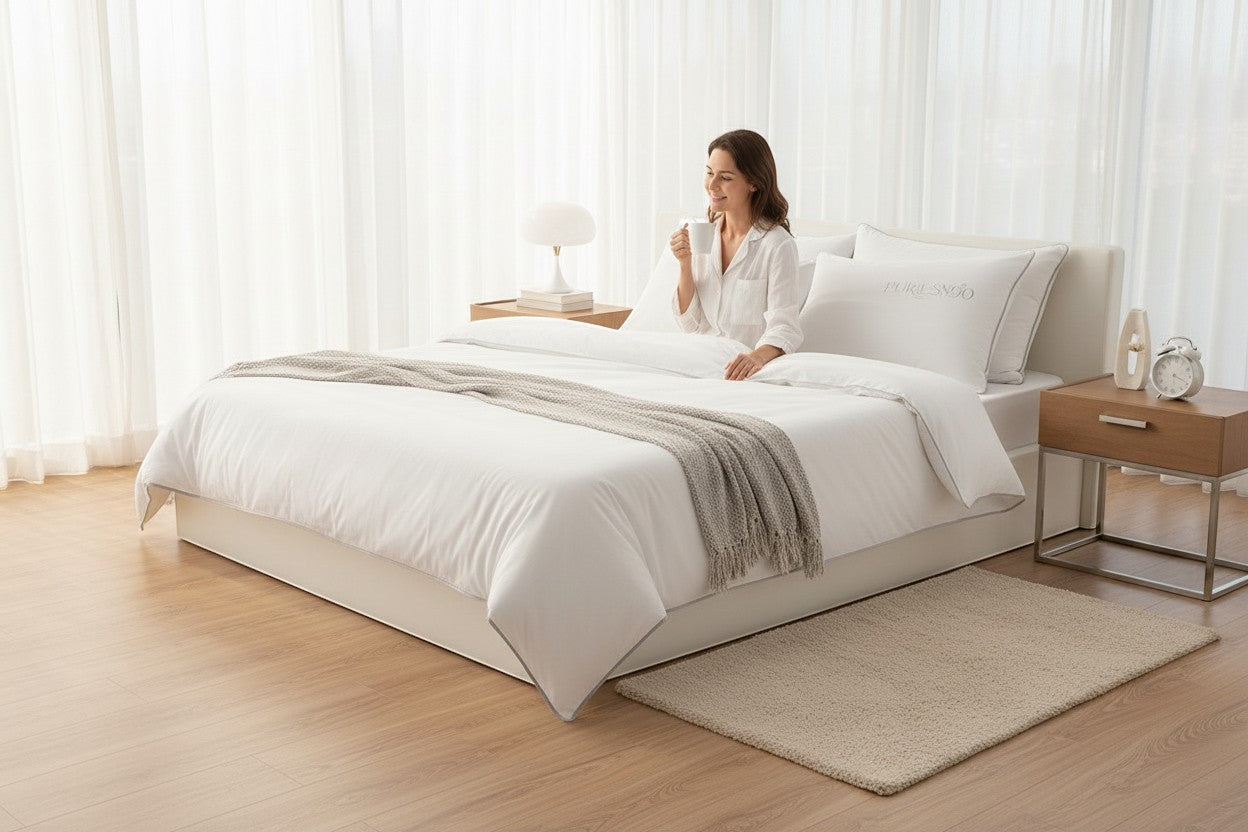 Exquisite Deal Shop grey queen bedding set with cooling fabric and antibacterial silver ions. Includes flat sheet, fitted sheet, and two pillows.