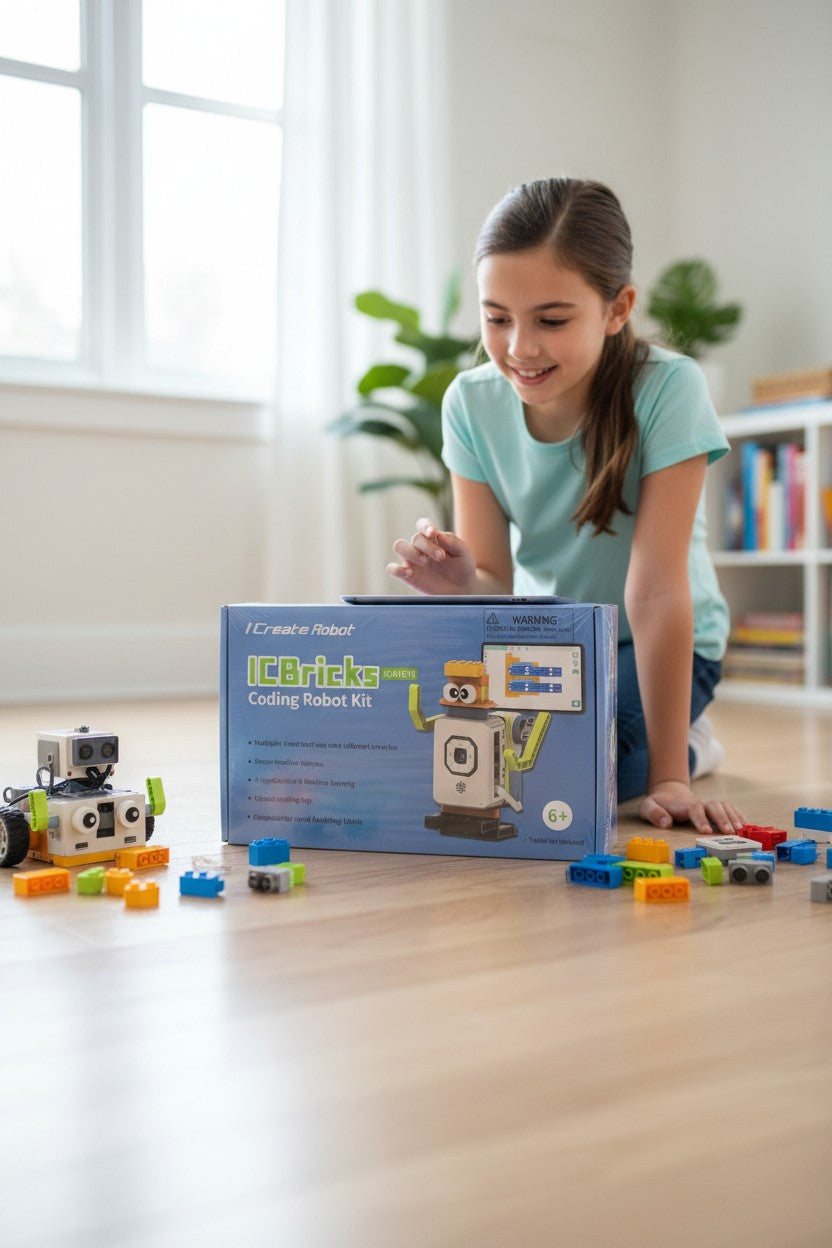 Exquisite Deal Shop ICBricks ICA1026 coding robot kit with interlocking blocks and app control for ages 6+