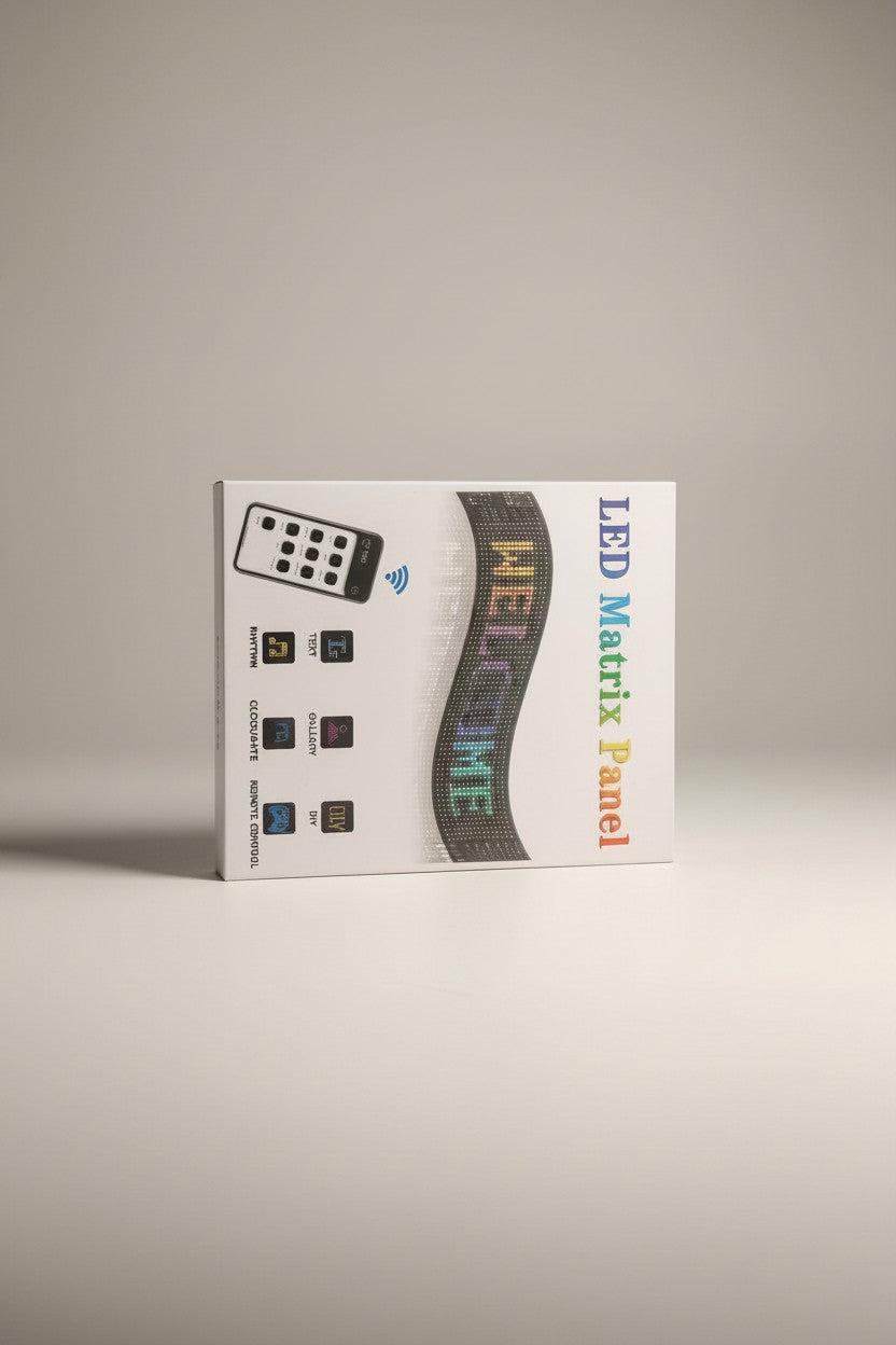 Exquisite Deal Shop flexible LED matrix panel with scrolling text and Bluetooth app control. USB powered.